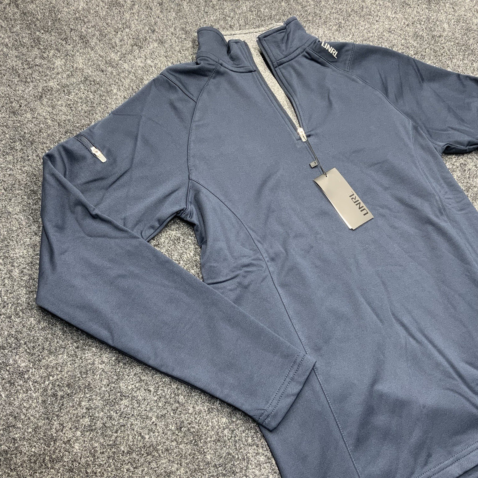 New UNRL Quarter Zip Pullover Men Athletic Golf Lightweight XS Performance Navy