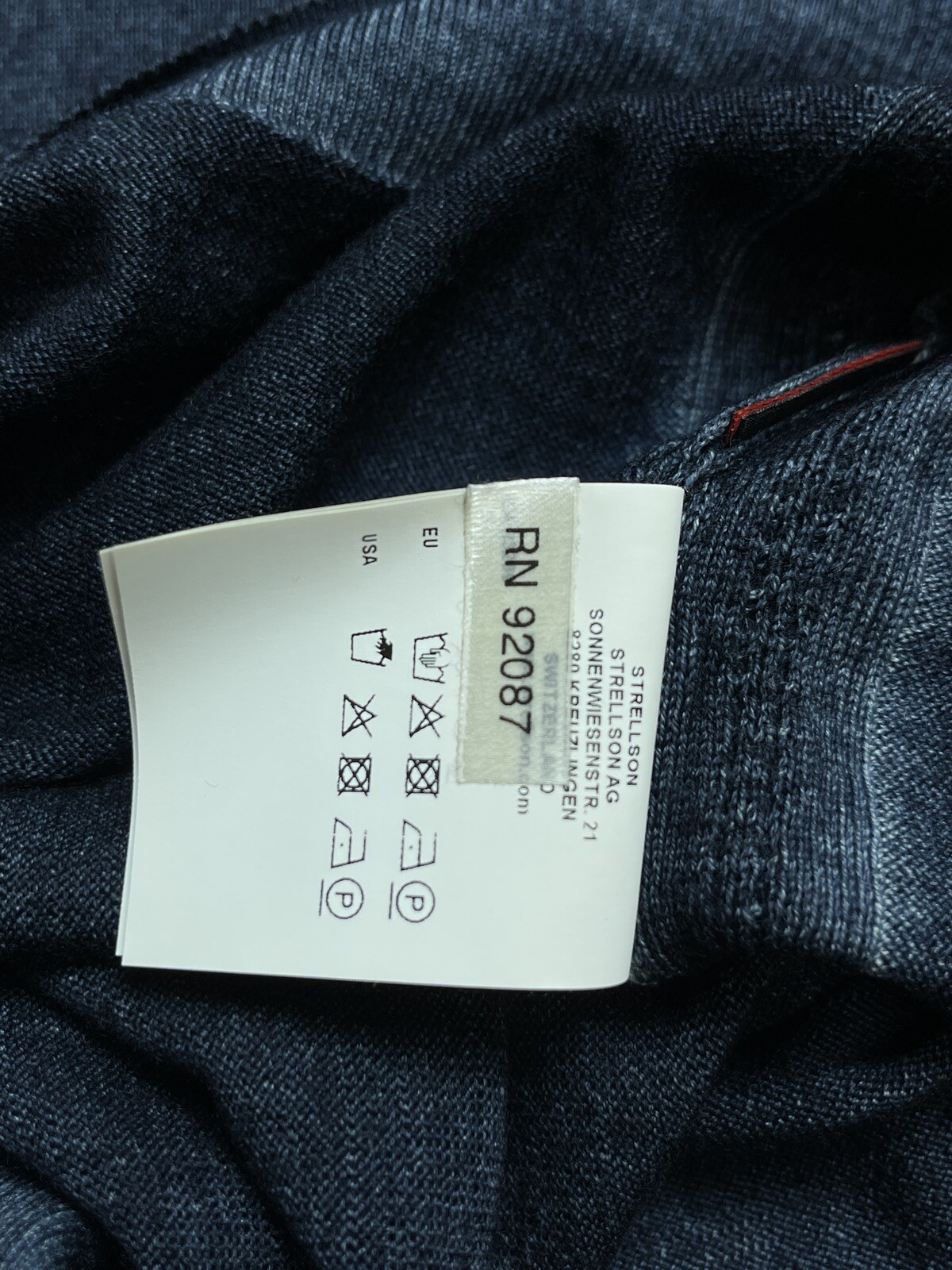 Strellson Sweater Men’s Medium Blue V Neck Model K-Lamar-V Virgin Wool