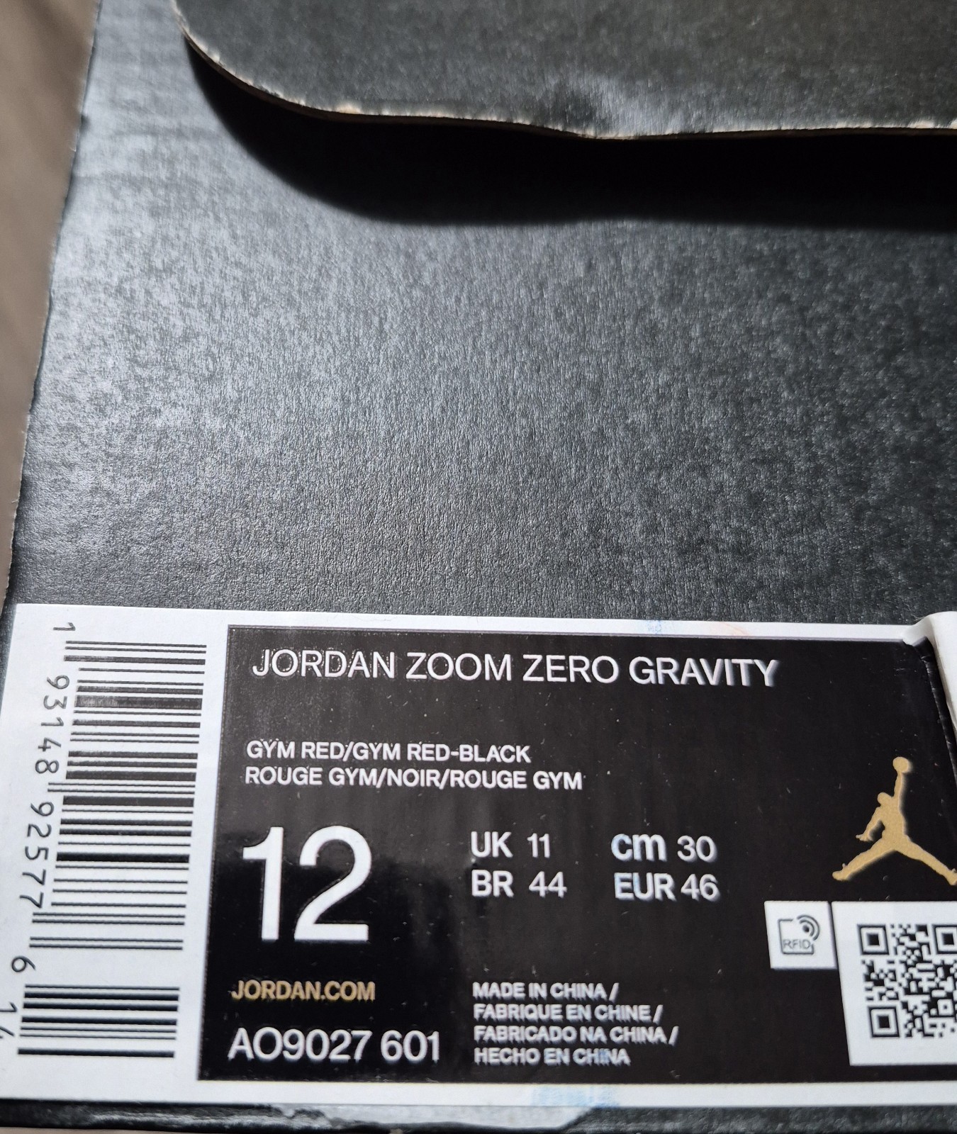 Jordan Zoom Zero Gravity Men’s Basketball Sneakers AO9027-601 Size 12 Rare NBY