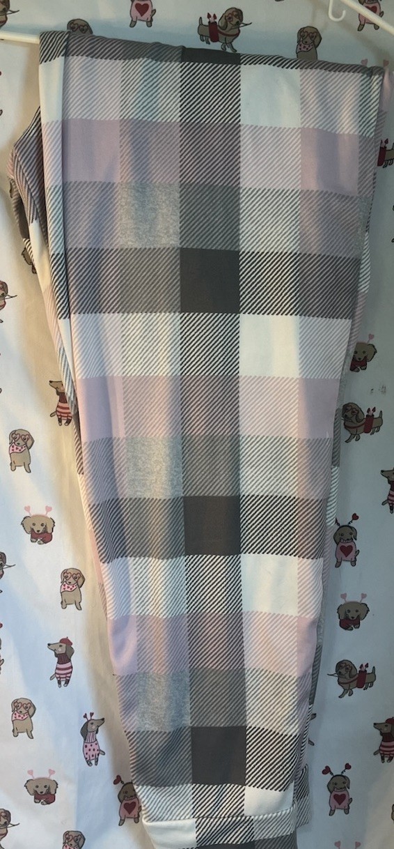 EUC Cuddle Duds Soft Womens XXL Pink Plaid Pajama Pants With Tie Pocket Pants
