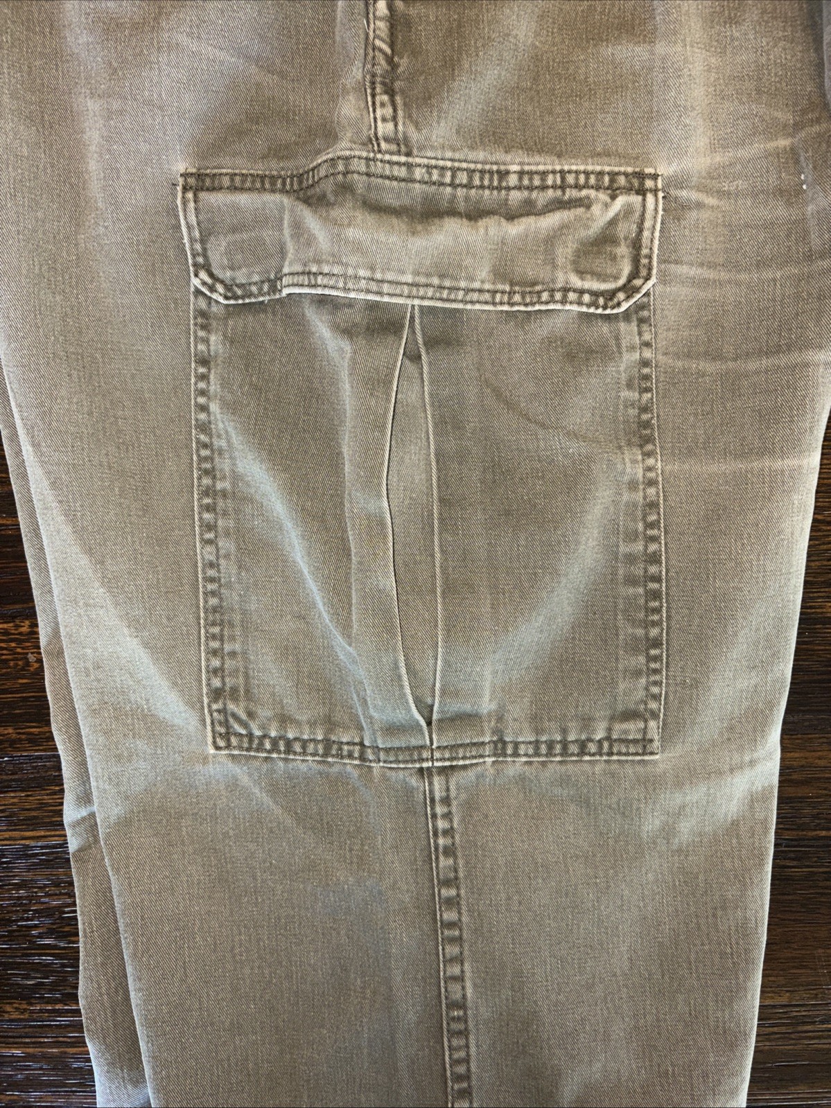 Vintage 80s Dickies Cargo Workwear Pants Double Pleated Talon Zipper Green 34×32