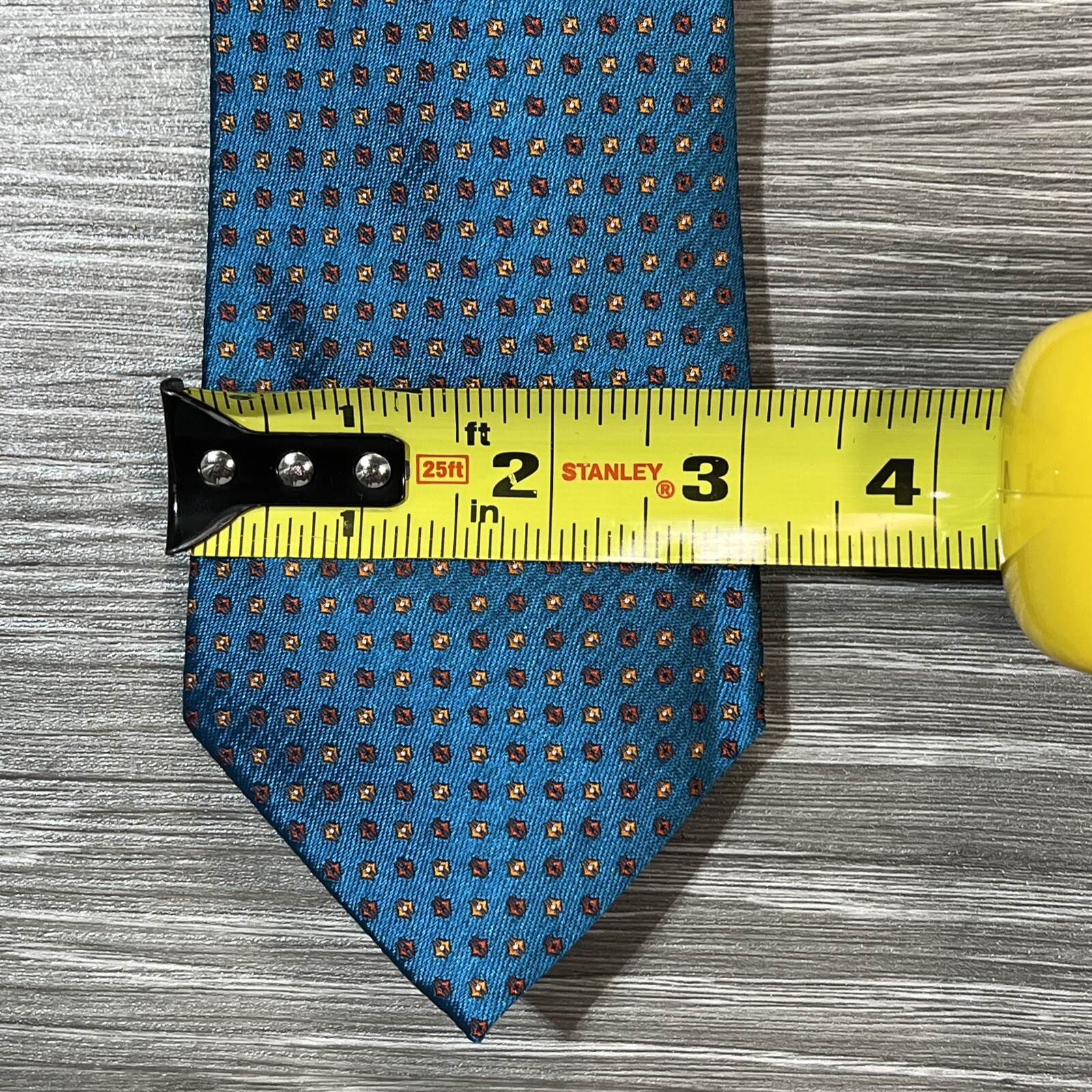 Tom James Corporate Image Tie Mens Hand Made Modern 3” Teal Blue Silk Necktie