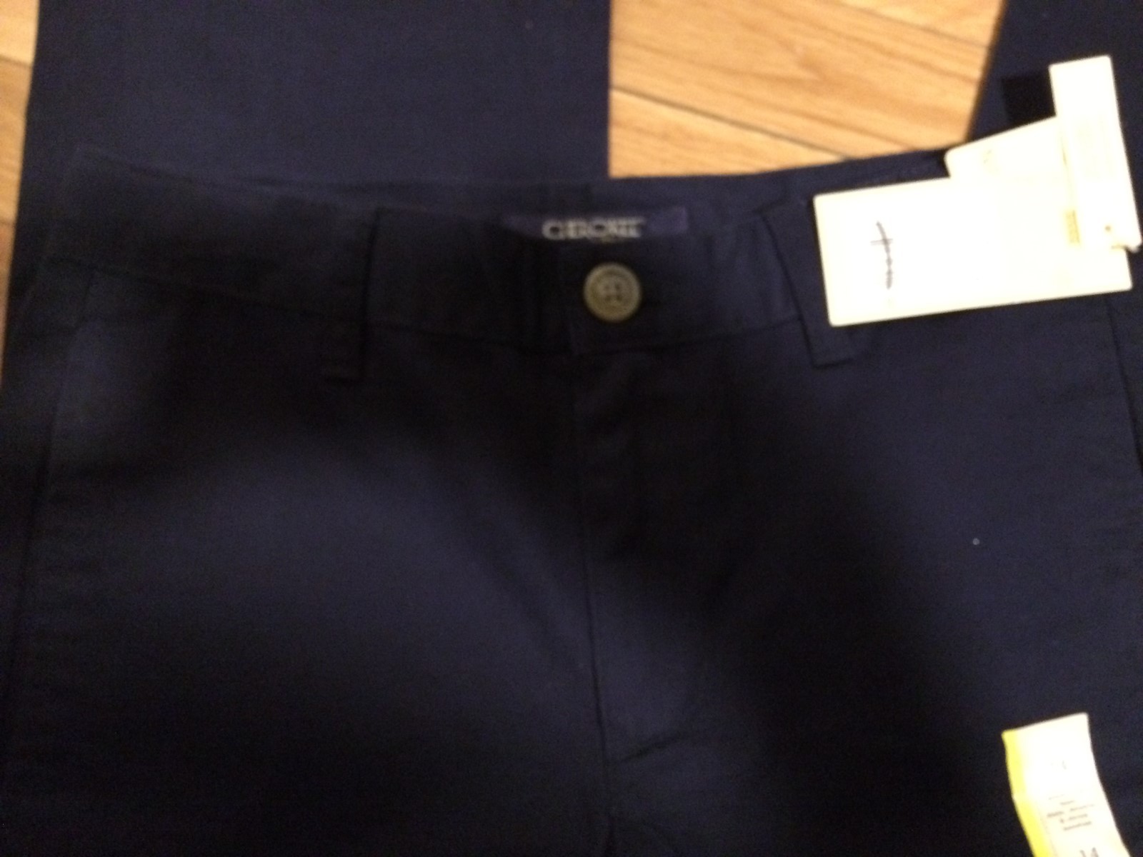 NWT Cherokee Ultimate Navy Khaki School Wear Pants Nanotex Fabric