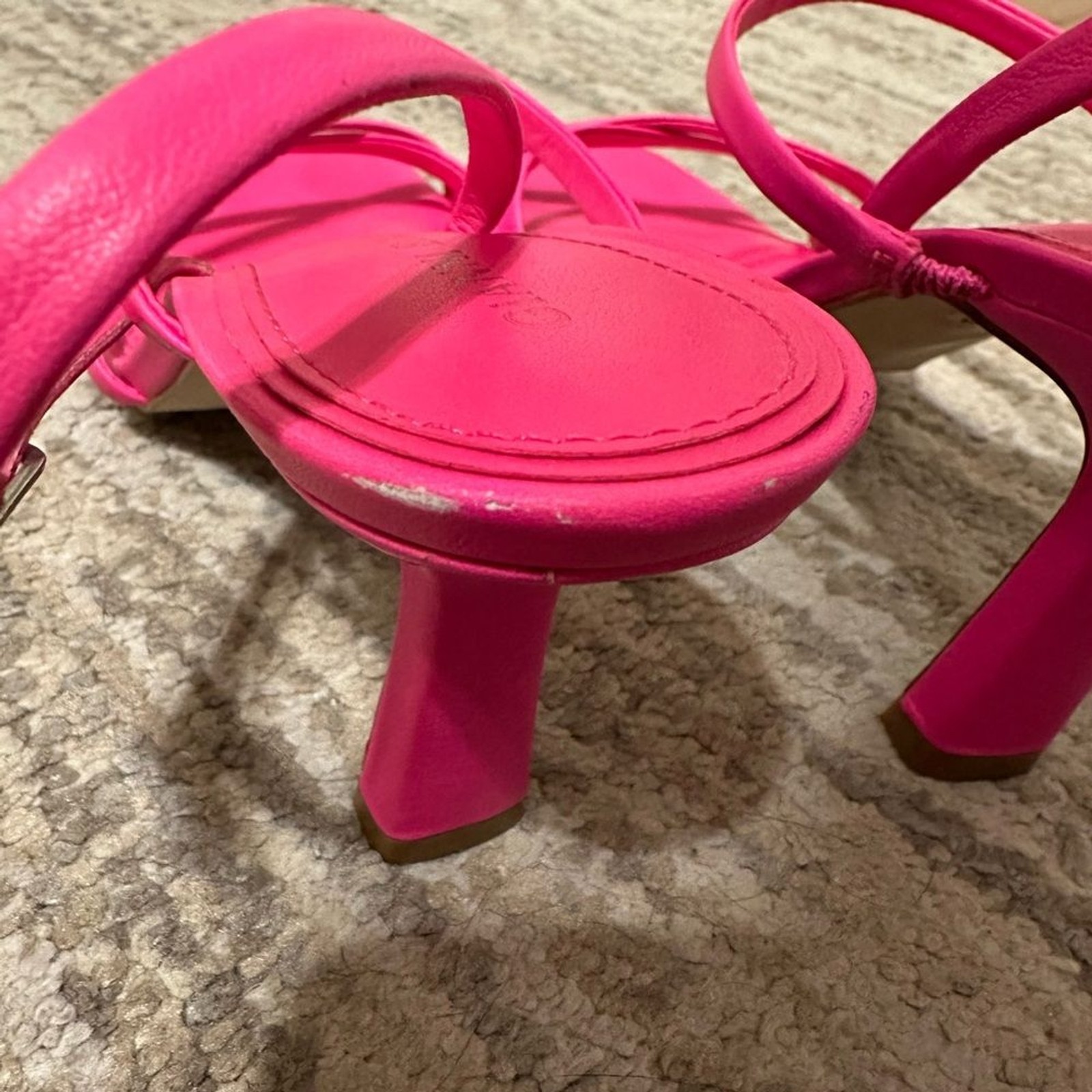 Gianni Bini Hot Pink Square Toe Strappy Heels