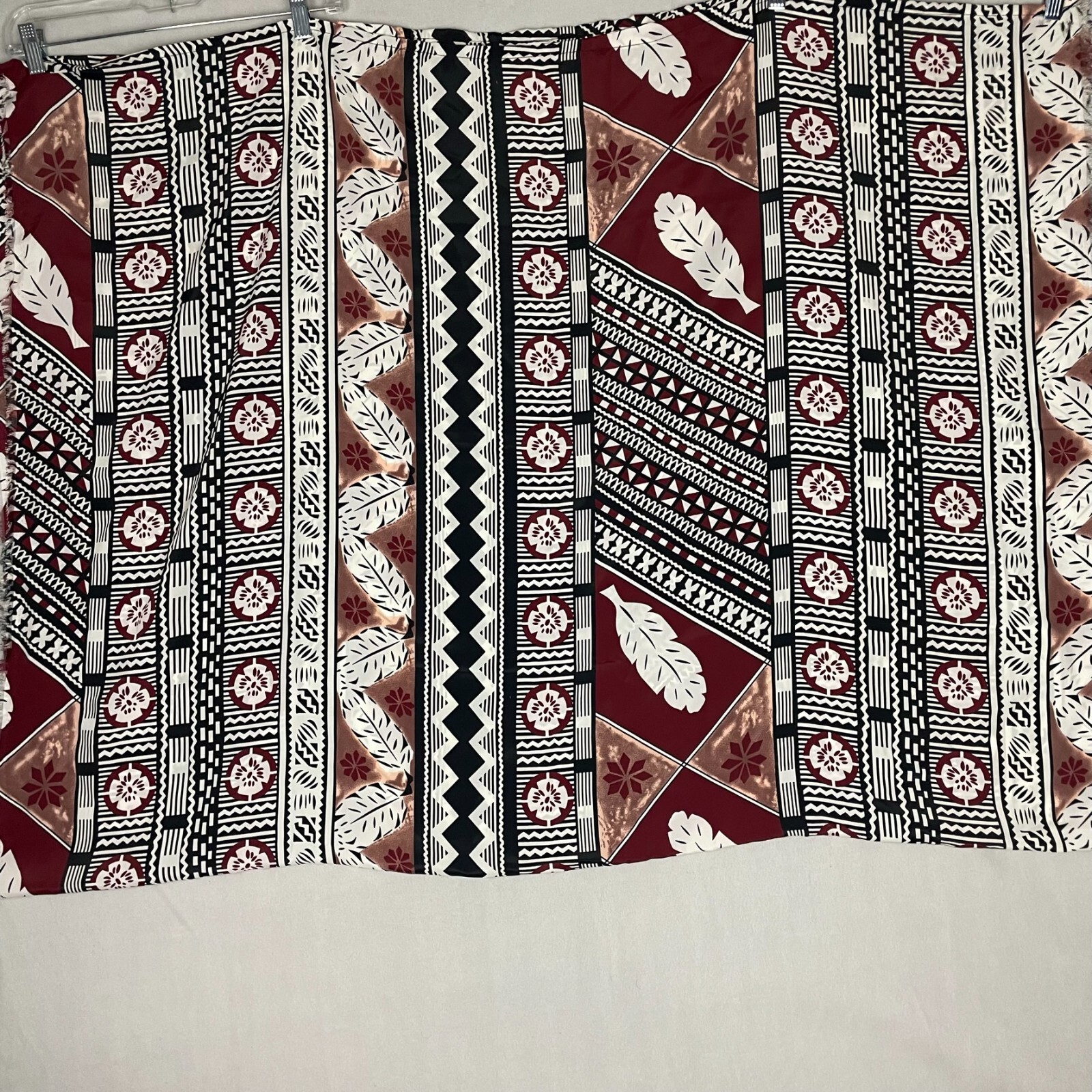 Women’s Tribal Design Satin Smooth Feel Oblong Scarf 68X44