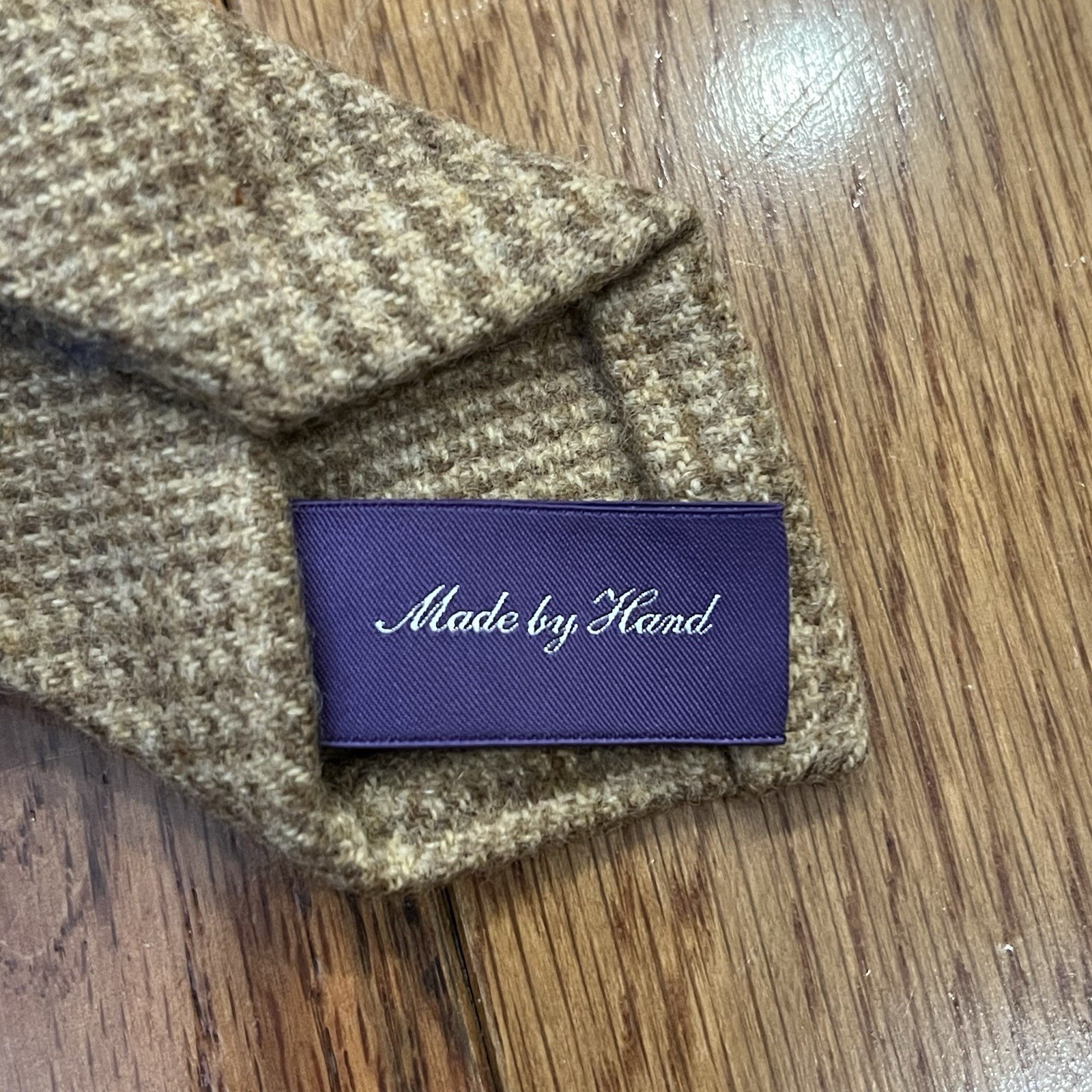 Ralph Lauren Purple Label Tie Glen Plaid Wool Neck Tie Hand Rolled Italy Made