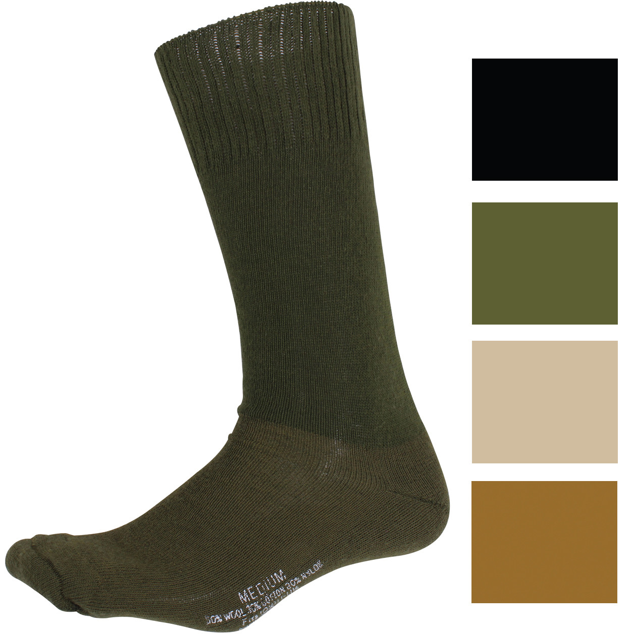 Tactical Cushion Sole Socks US Made GI Wool Nylon Cotton Military Combat Outdoor