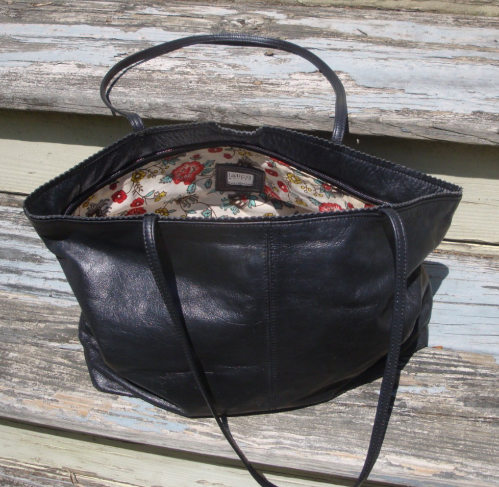 LATICO Black Leather Tote Gemma Boho Hobo Shoulderbag Lightweight Handbag Purse