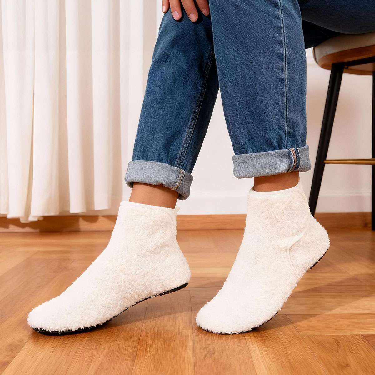 Womens Teddy Fleece Indoor Booties Slippers Cozy Soft Sole House Shoes Non Slip