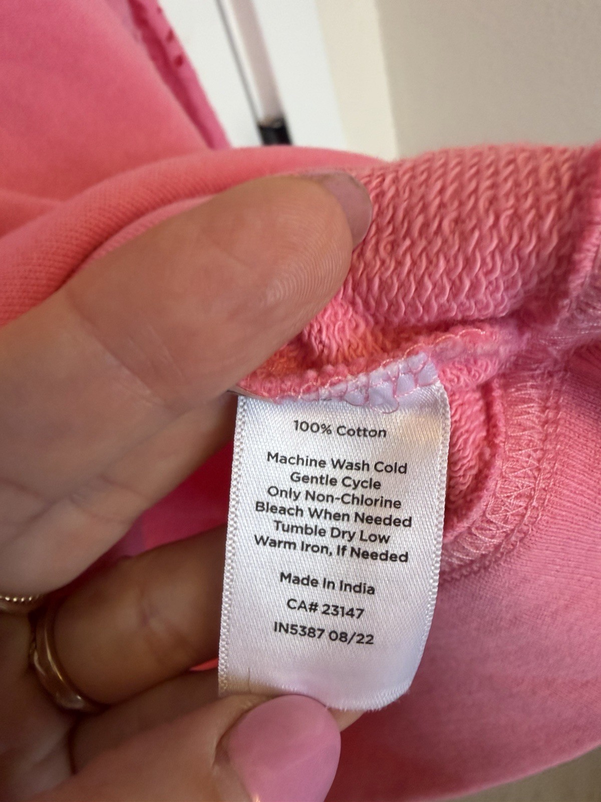 Talbots EYELET SLEEVE CREWNECK SWEATSHIRT – AURORA PINK Small Petite 100% COTTON