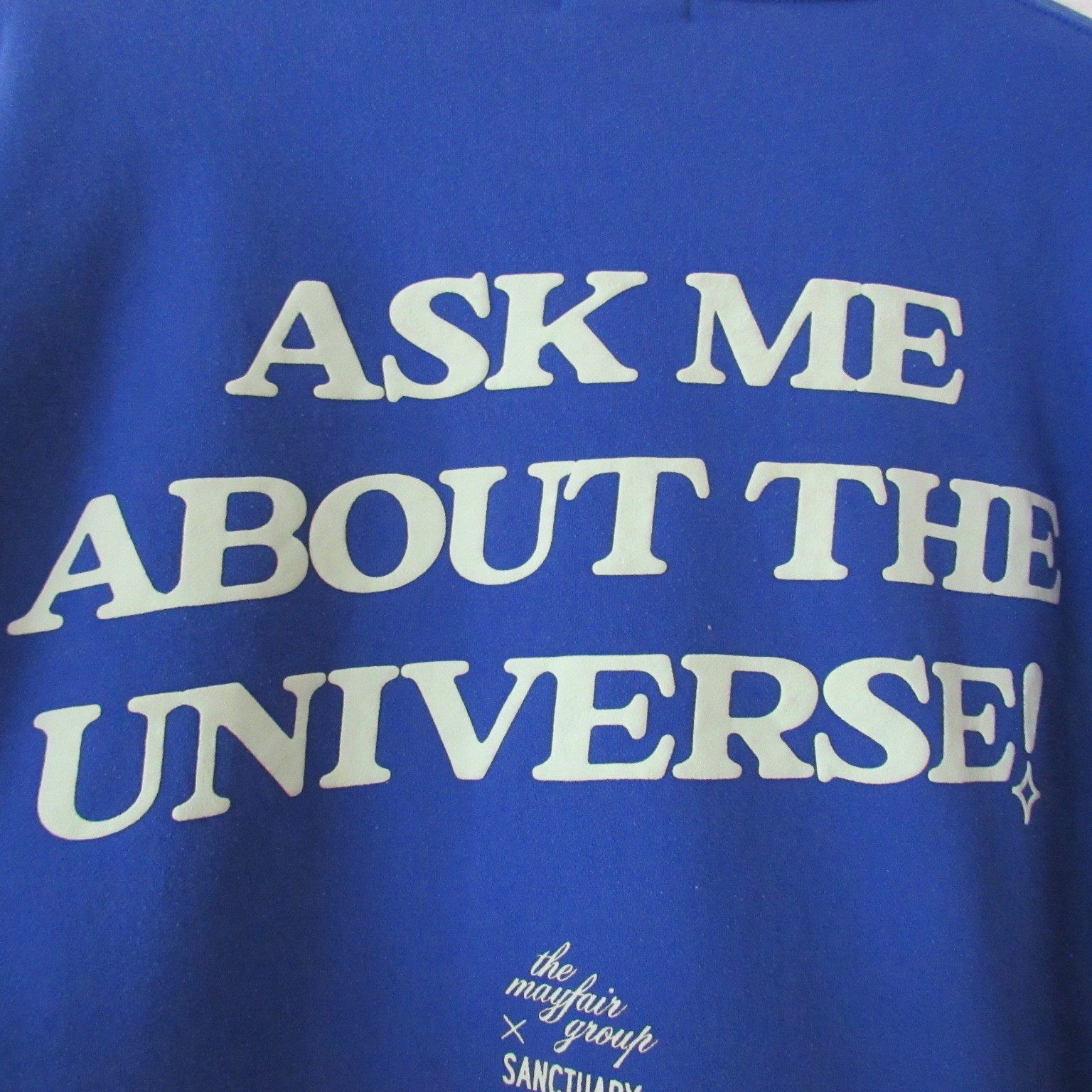 The Mayfair Group x Sanctuary Blue Sweatshirt M/L Universe Stars Crewneck Lounge