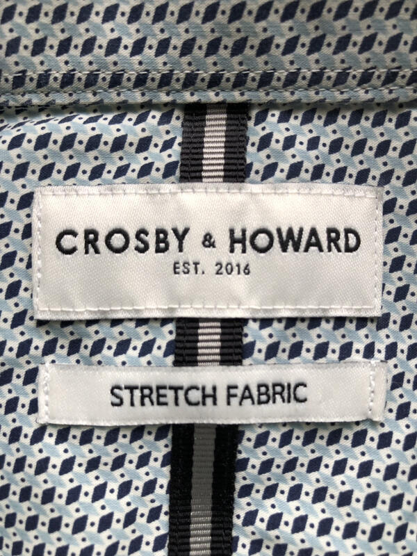 CROSBY & HOWARD NWOT Gray Navy White Cotton Nylon Spandex M