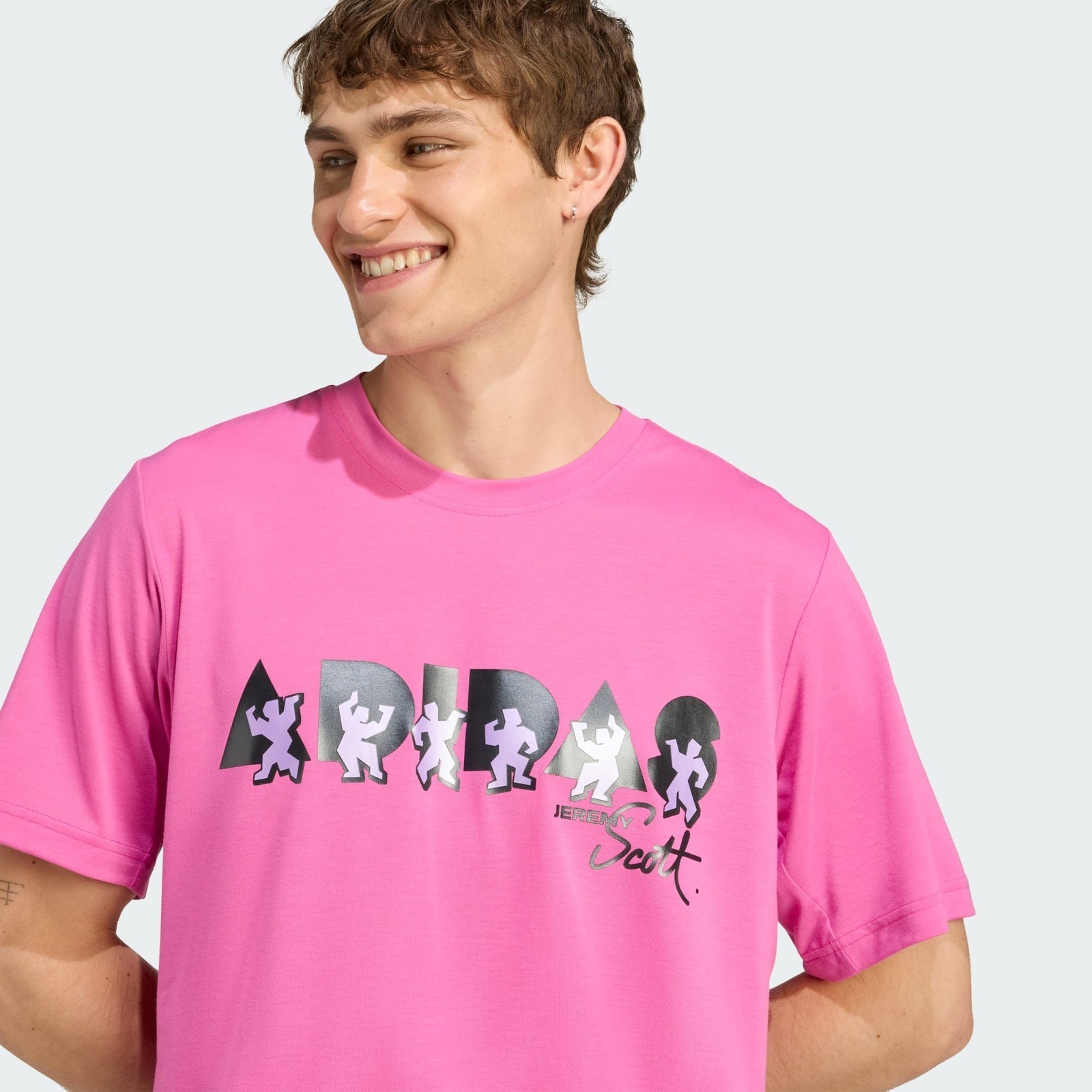 adidas Jeremy Scott Graphic Climacool T-Shirt Pink Men’s Size Medium JL7619