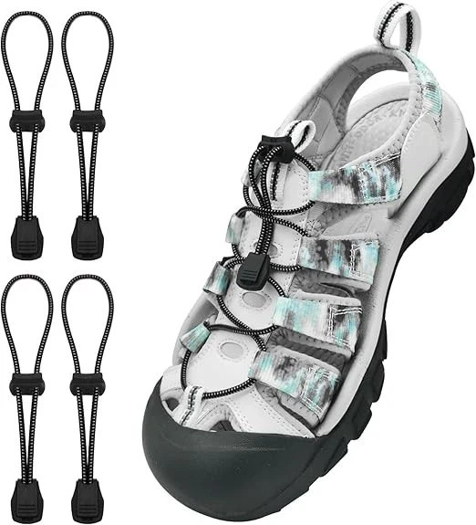 1/2 Pairs Elastic No Tie Shoe Laces Replacement Laces for Keen Sandal, round No
