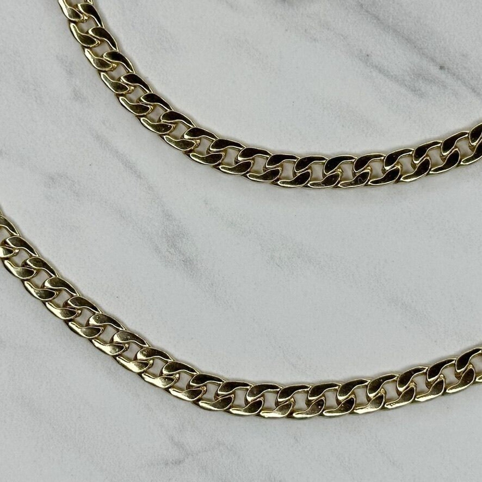 Gold Tone Flat Chain Link Purse Handbag Bag Replacement Strap