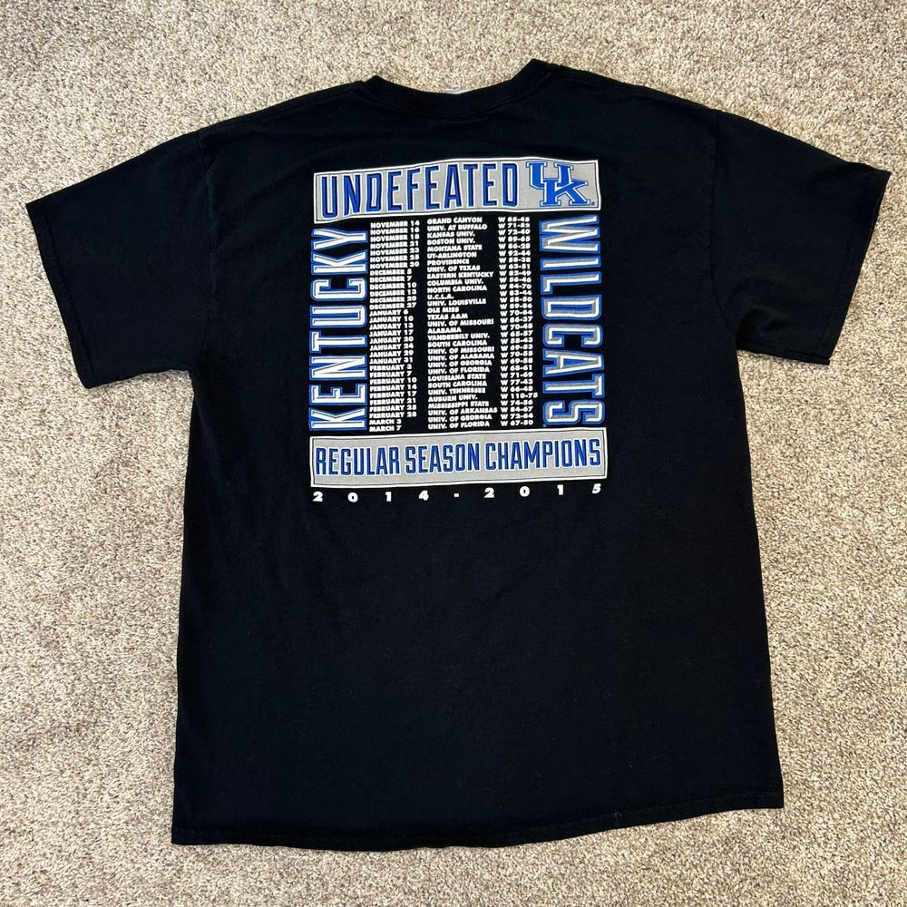 Kentucky Wildcats UK 2015 Undefeated Regular Season Champs Shirt Men Size Large