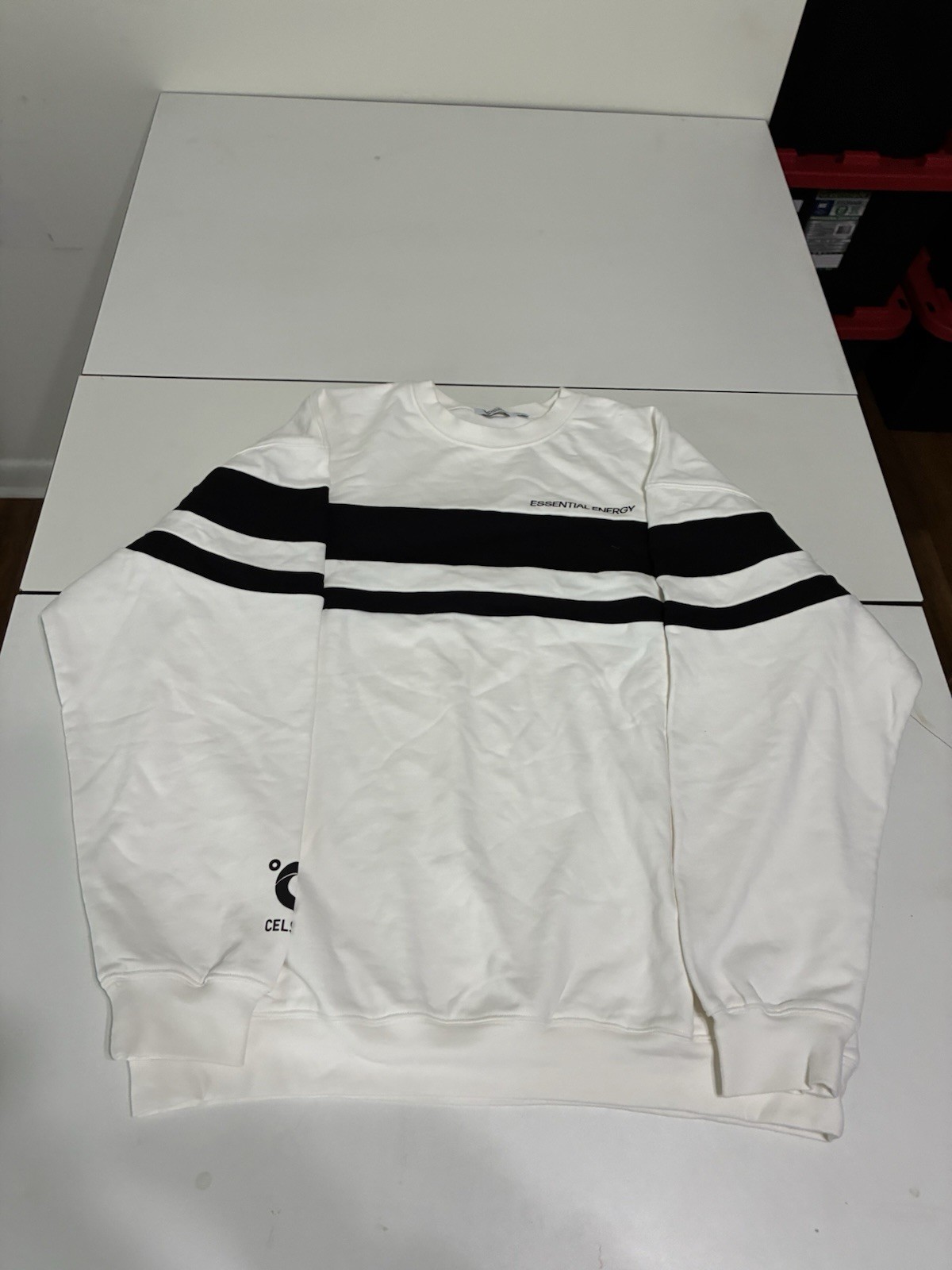 Celsius Energy Sweatshirt Large White Essential Energy Promo Athletic Streetwear