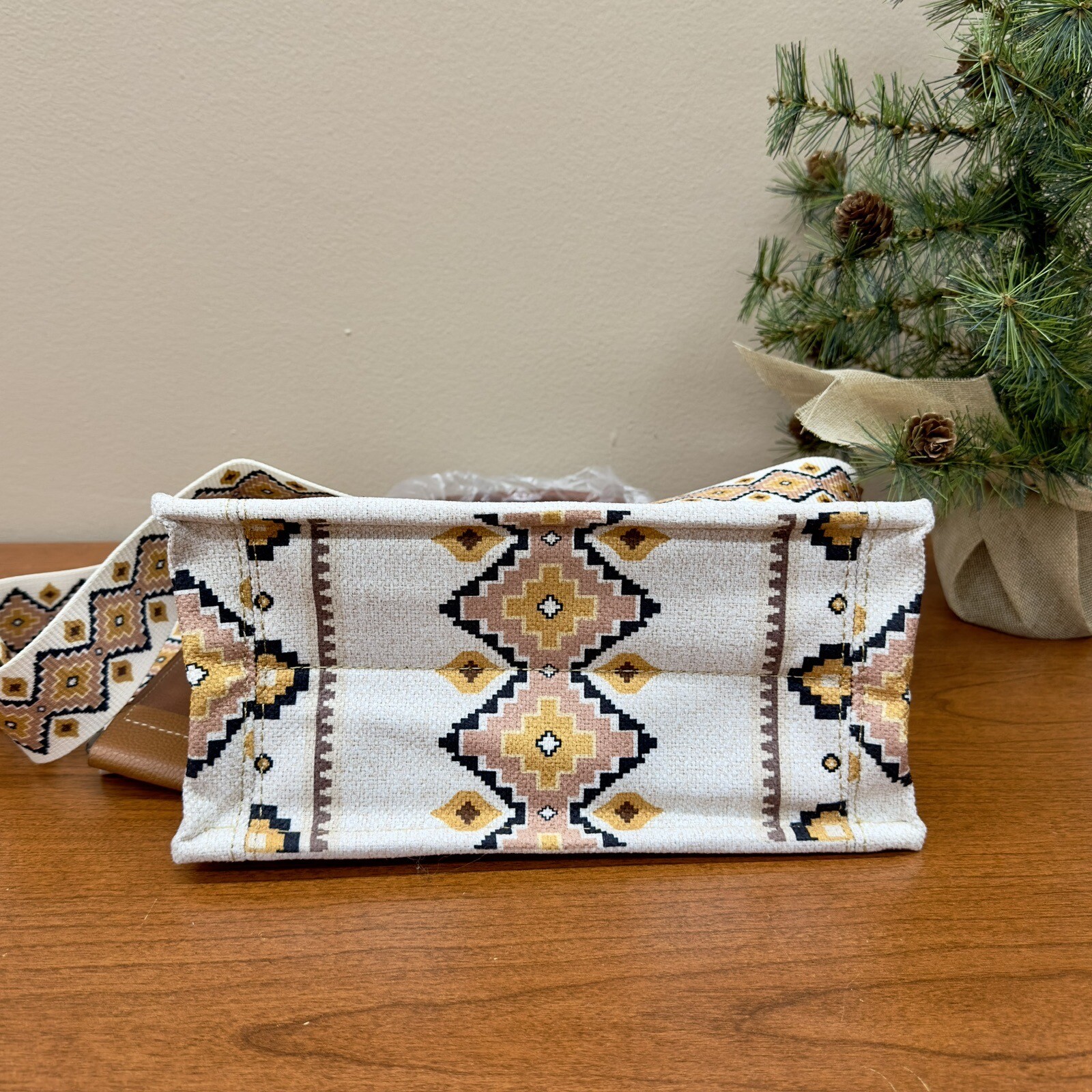 Wrangler Tote Crossbody Aztec Purse Coffee Brown Southwestern Bag NWT