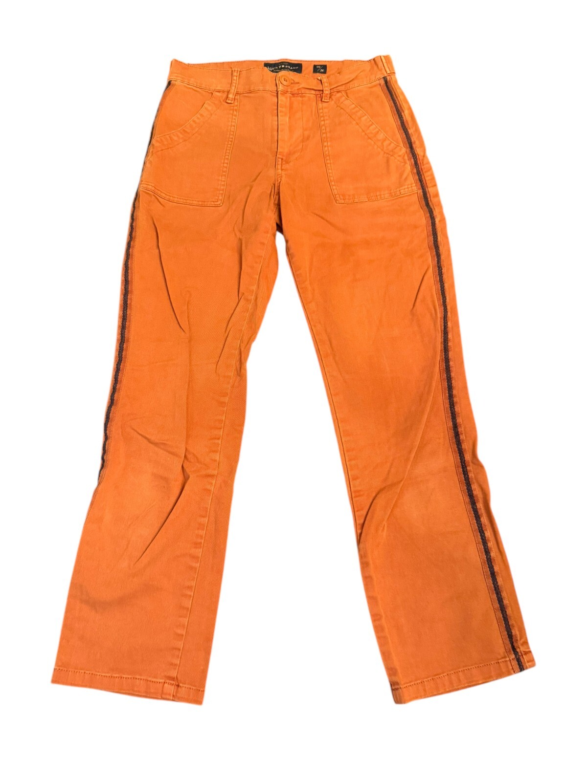 Lucky Brand Zoe Straight Crop Pants Size 00 / 24 Orange 23.5–24.5 in waist