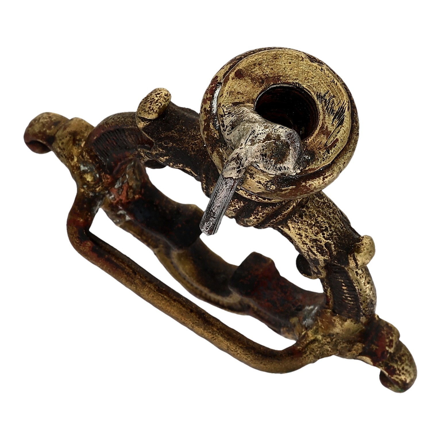 Brass Baroque Rococo Scroll Ornate Antique Victorian Edwardian Vtg Belt Buckle