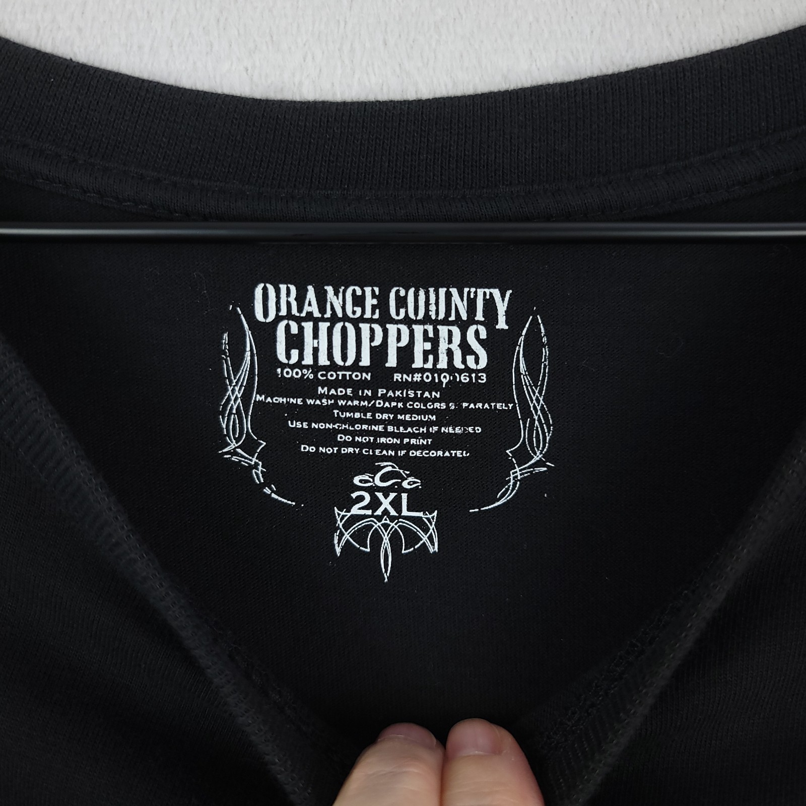 Orange County Choppers Shirt Mens 2XL Black Cotton Swords Motorcycle Biker