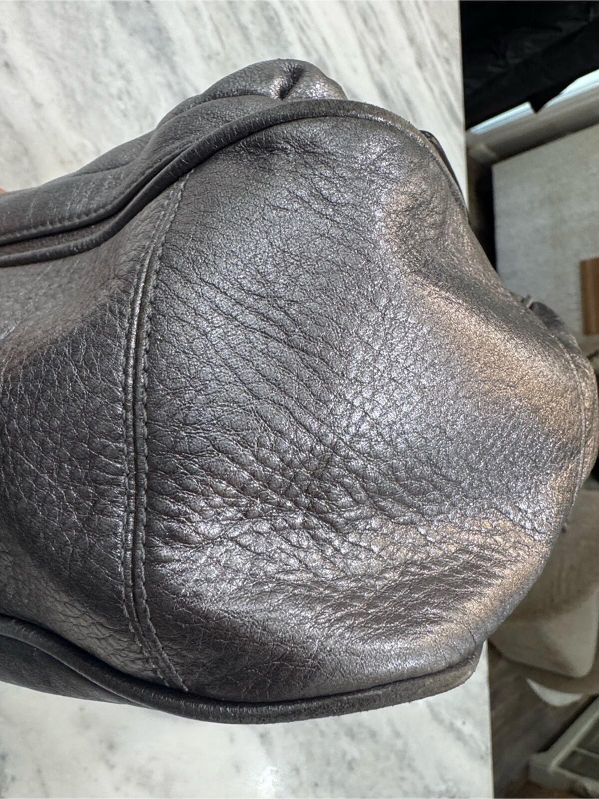 Coach Poppy Leather Pushlock North South Tote