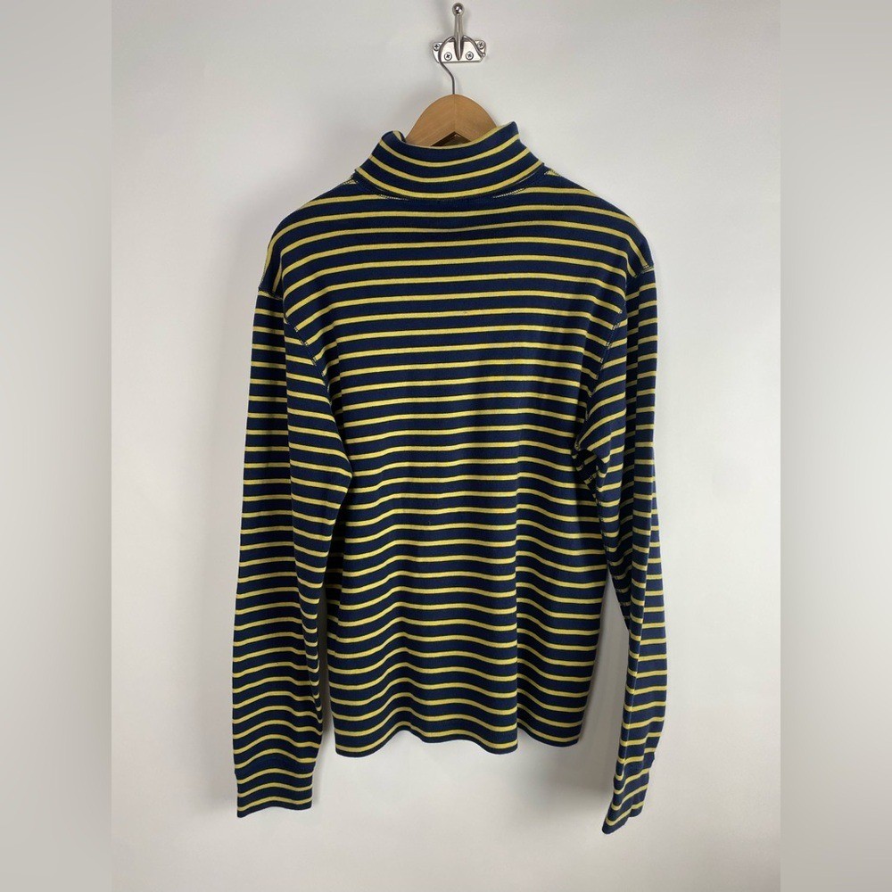 J. Crew Heritage brushed rib-knit turtleneck in navy sun stripe Size M