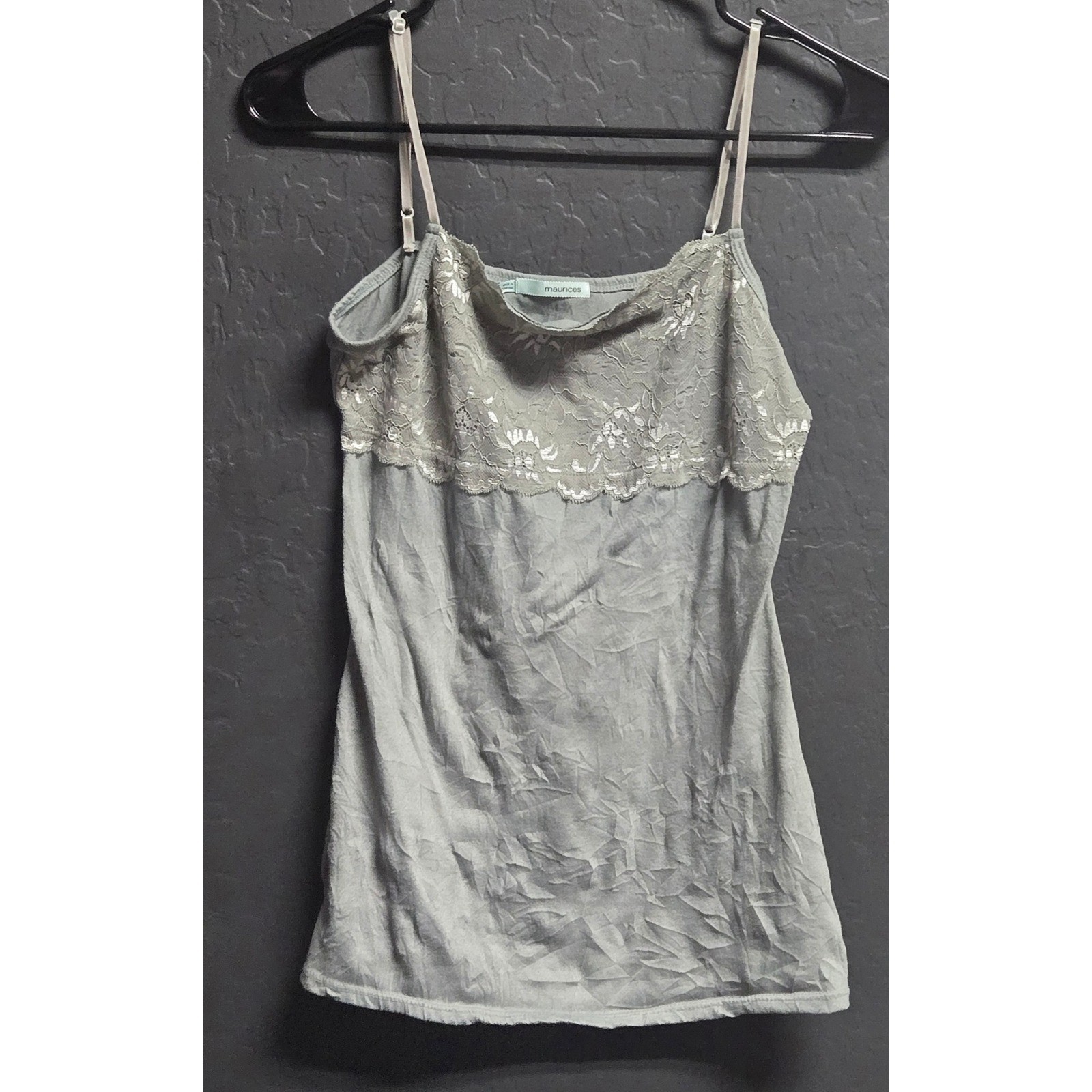 Maurices Lace Trim Camisole Bundle Burgundy Sage Green Adjustable Straps Size M