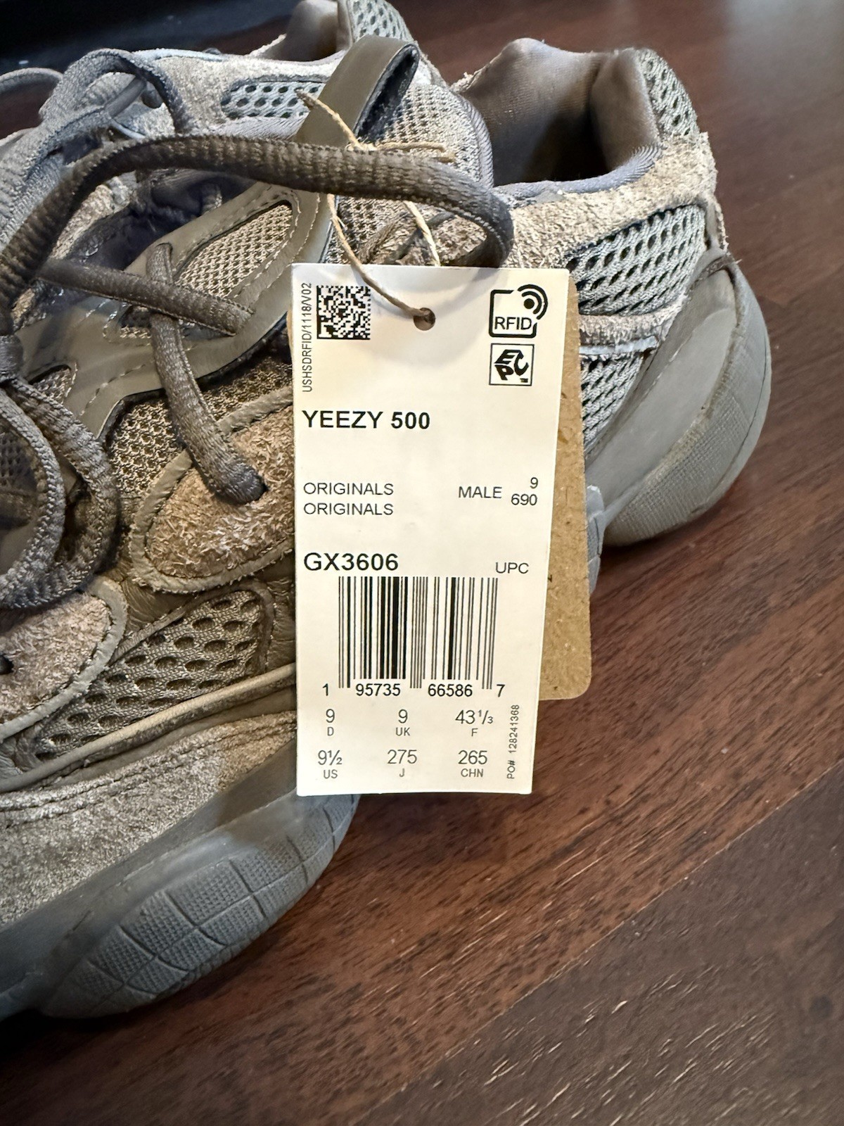 adidas Yeezy 500 Brown Clay Gray Low Top Suede Sneakers GX3606 2021 Men