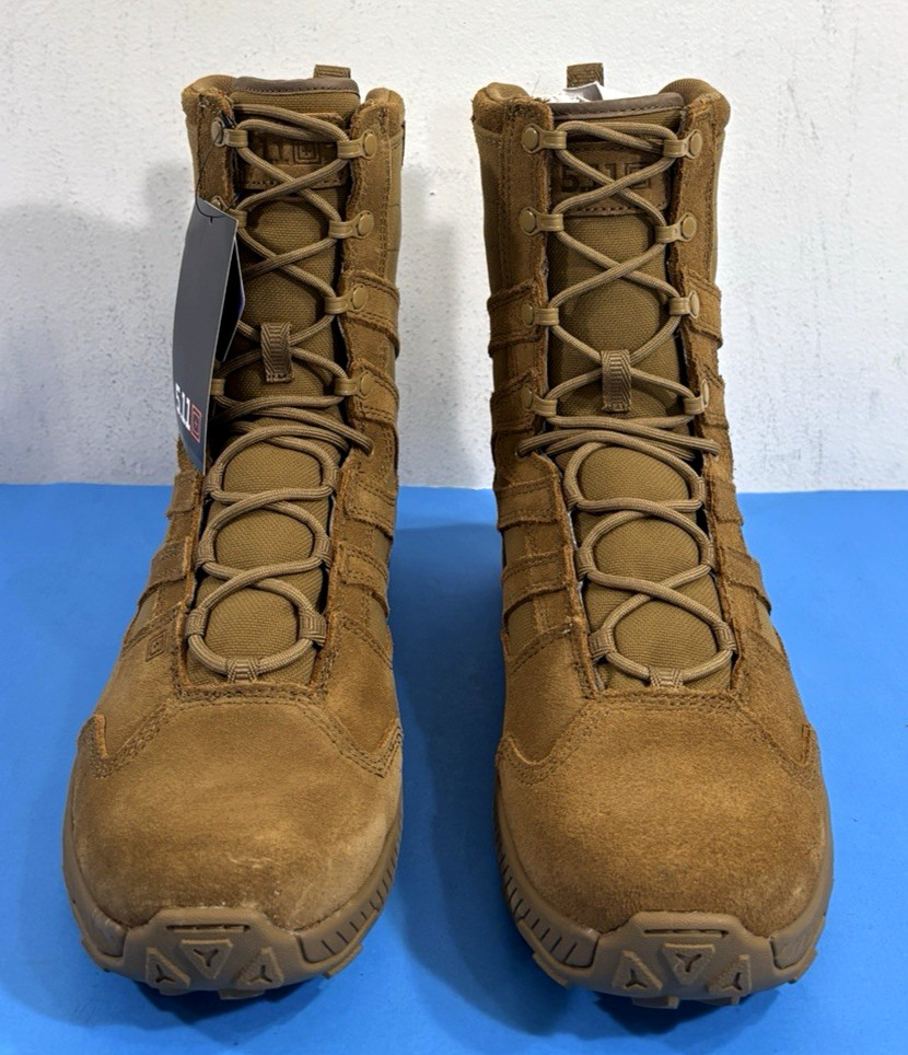 NEW 10 REG MENS 5.11 TACTICAL TACLITE 2.0 8″ AR 670-1 BOOTS 12496 DARK COYOTE