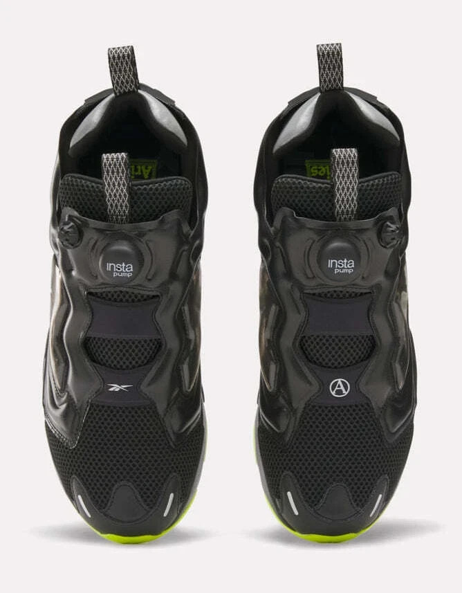 Reebok Aries InstaPump US 12 Men’s Black Silver Yellow Retro Fury 100208650 New