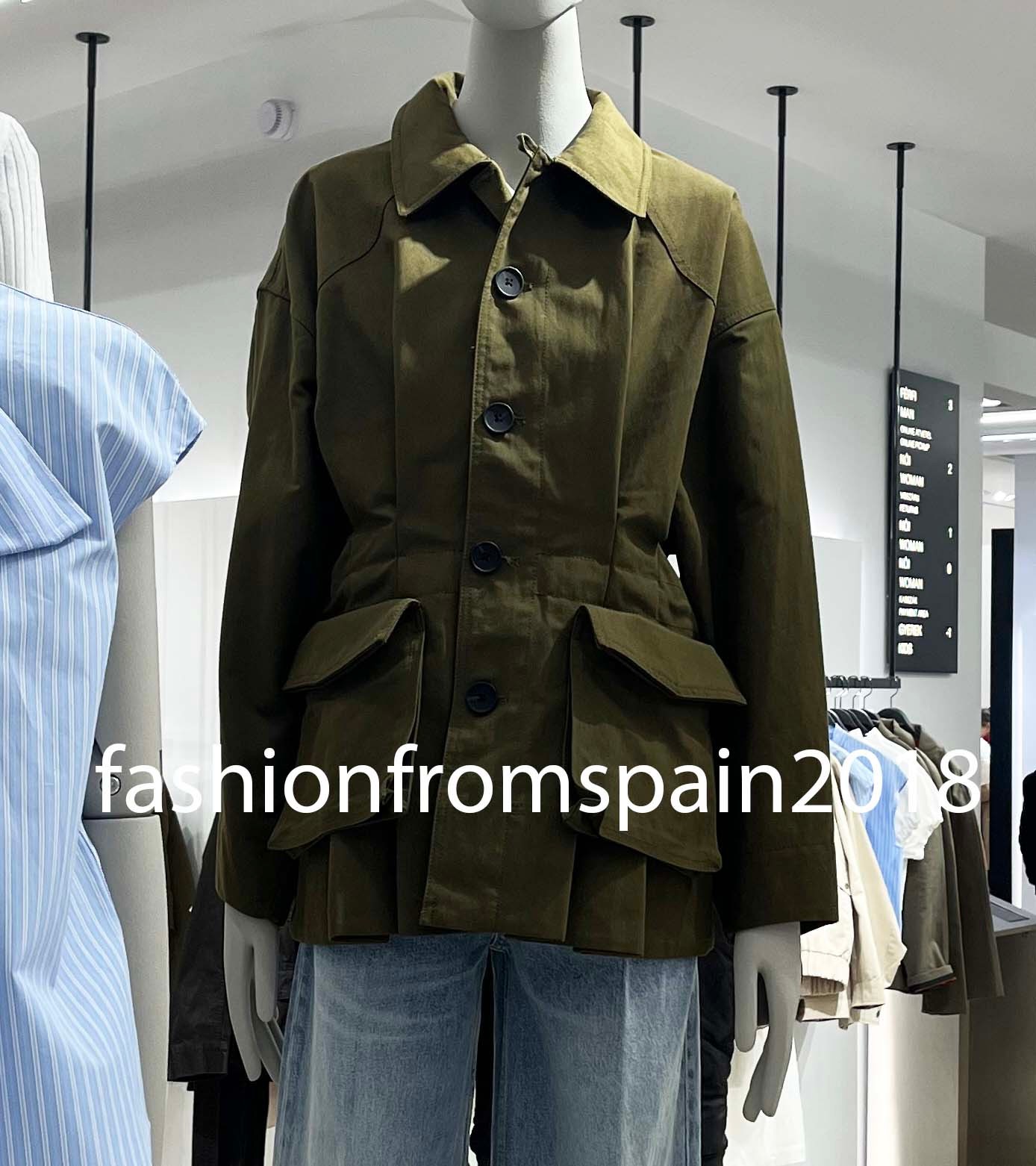 ZARA NEW WOMAN ZW COLLECTION POCKET JACKET PARKA KHAKI XS-L 3736/049/505