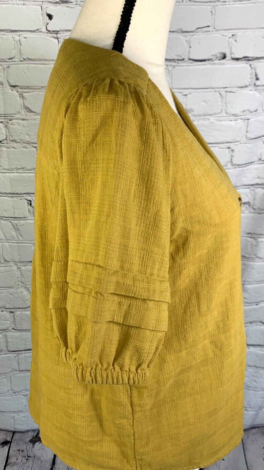 NEW MADEWELL Pembroke 100% Cotton Top in Mahan Plaid Bronzed Lichen Medium