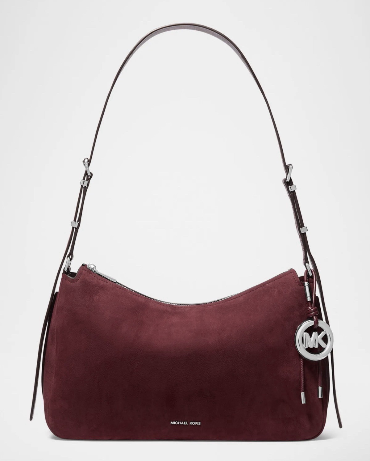 Michael Kors Nolita Medium Nubuck Leather shoulder Bag, Oxblood