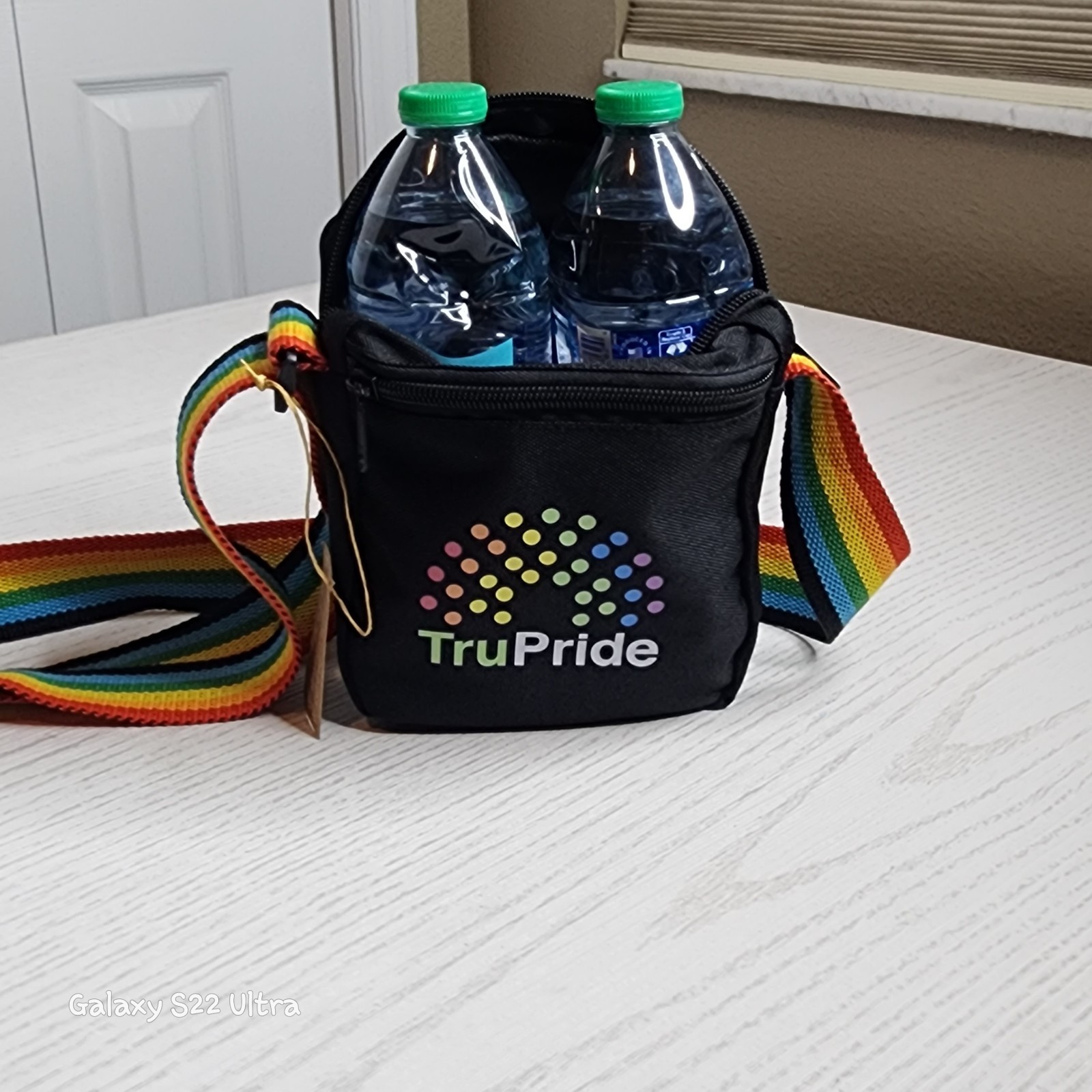 TruPride Black Small Crossbody Bag Rainbow Adjustable Strap Zip Closure