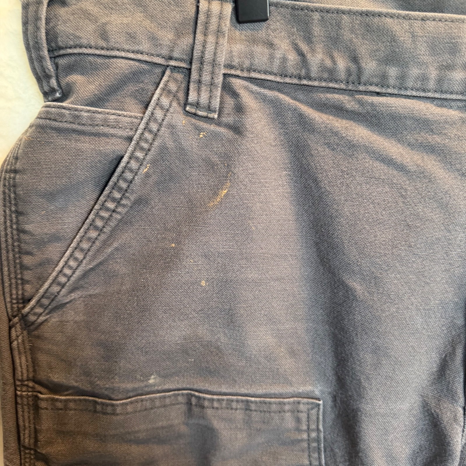 Carhartt Double Front Pants Men’s 38×30 Gray Distressed Workwear Paint Stained