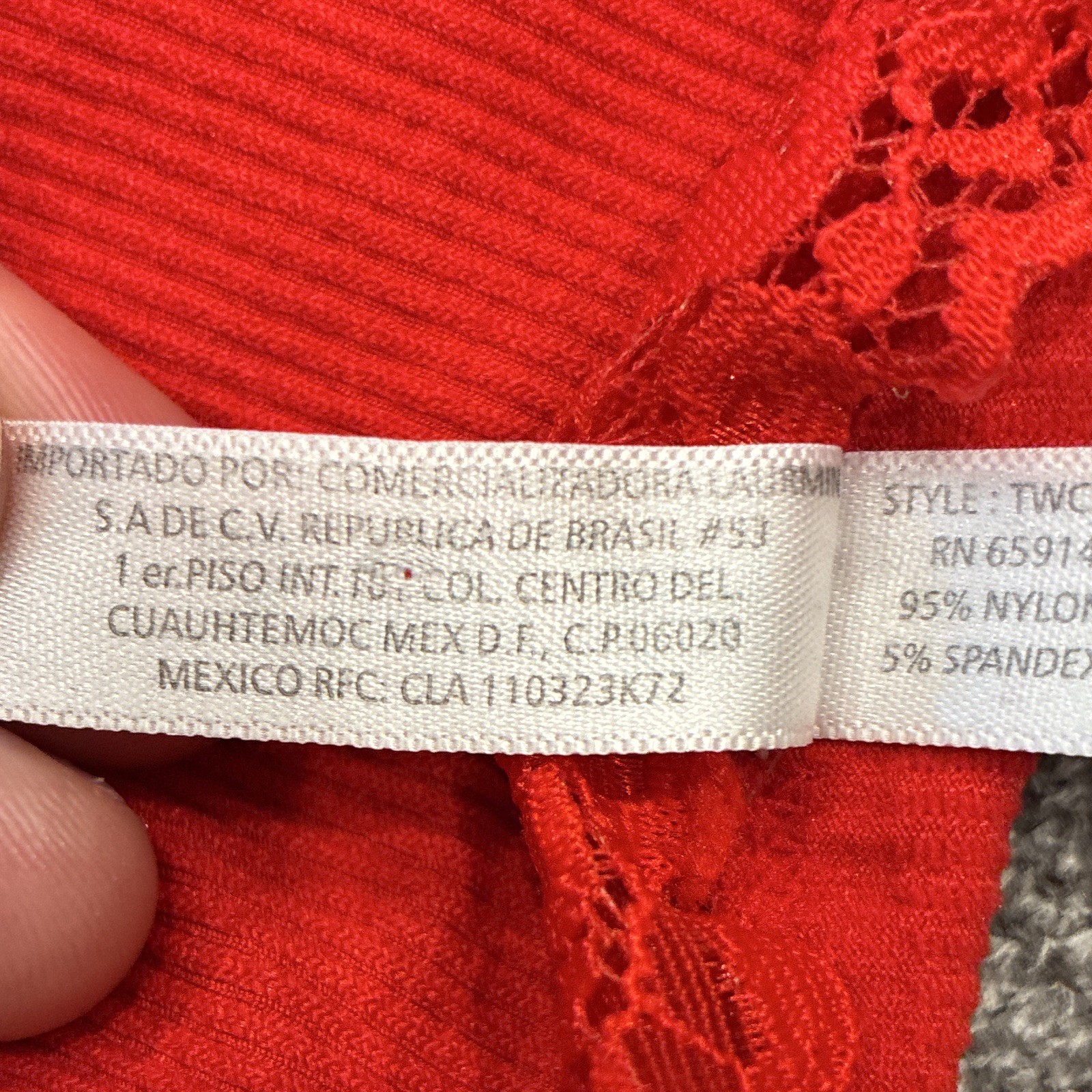 Mopas Red Lace Shaping Camisole Top Size M 95% Nylon 5% Spandex Women