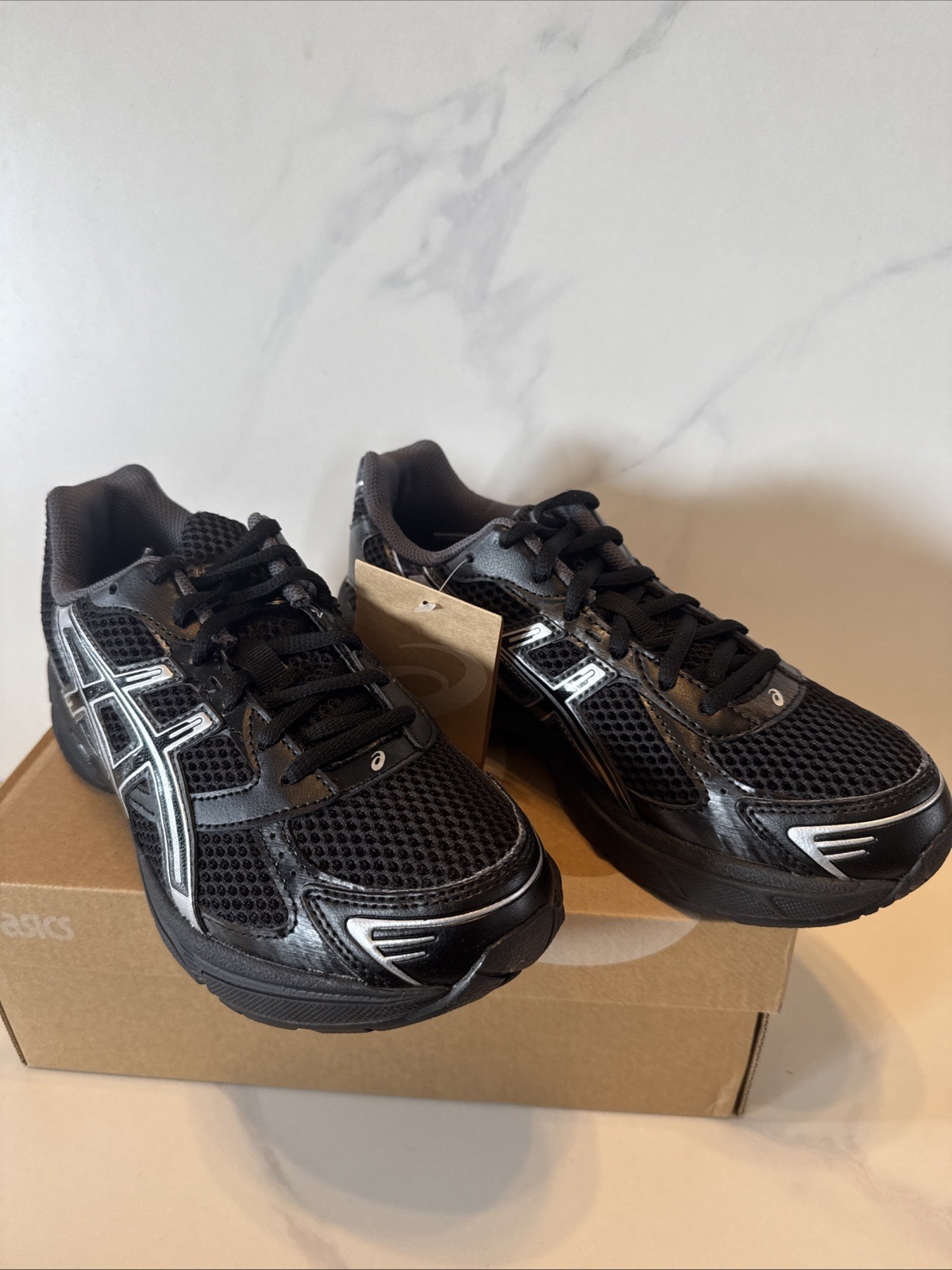 ASICS Gel 1130 Mens Size 6 Athletic Shoes Black/Pure Silver Women’s Size 7.5 New
