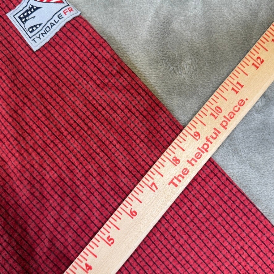 Tyndale Mens 2XL FR Flame Resistant Work Shirt Red Check Arc Rating 9.1 HC 2 USA