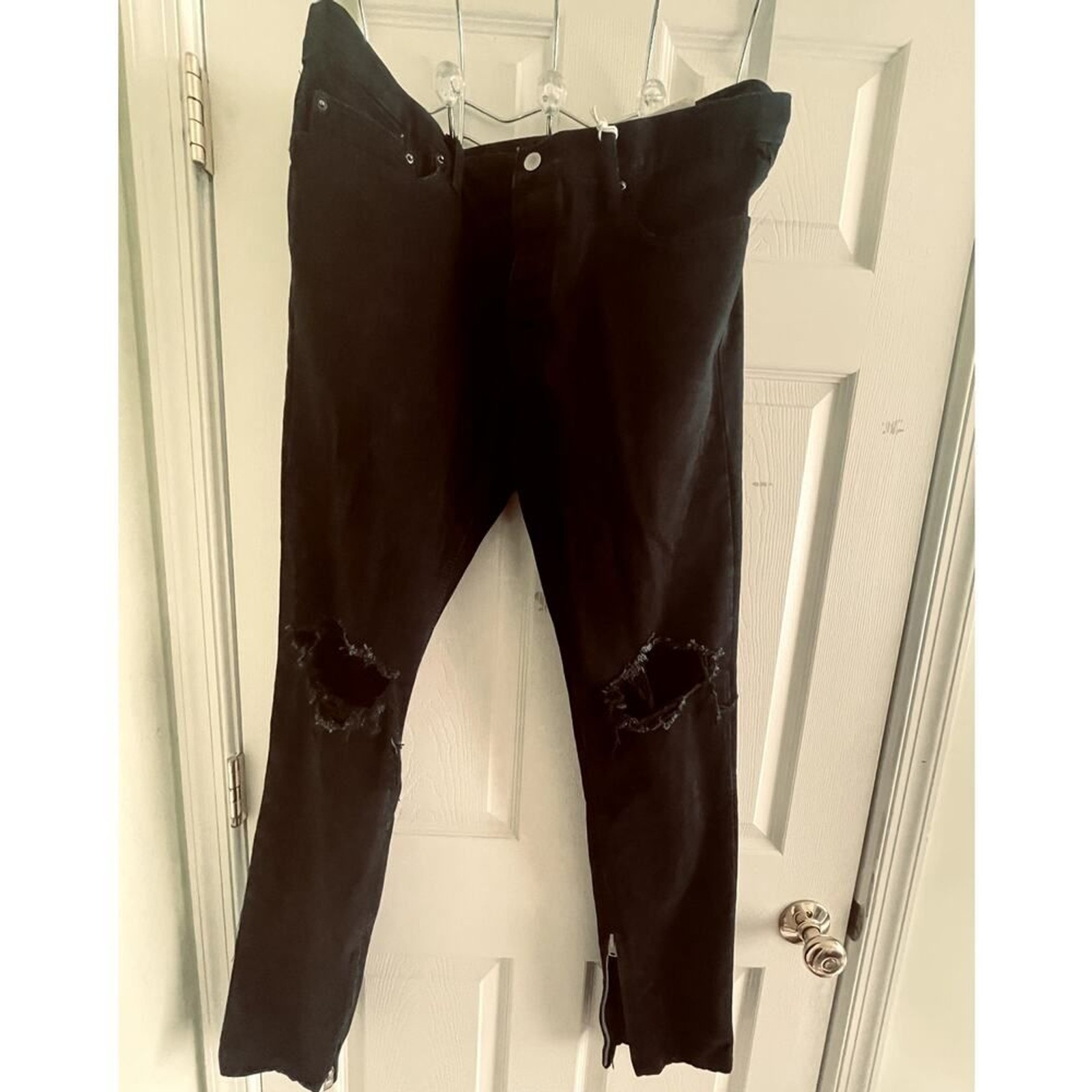 Mmnl Distressed Jeans NWT – Y2K Straight Leg Jeans – 36W – Black – New With Tags