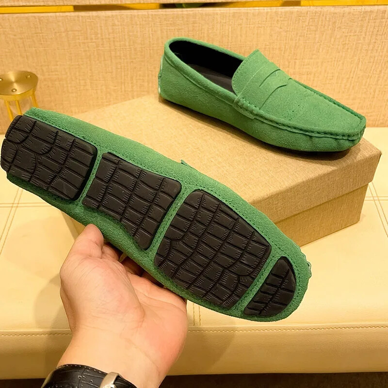 Men Casual Shoes Suede Lazy Slip-on Driving Flat Boat Shoes Loafers Moccasins