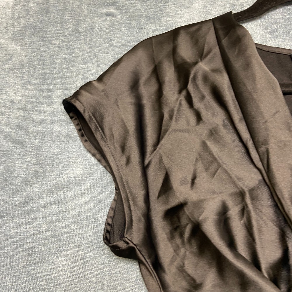 House Of Harlow 1960 Crop Top Women Small Black Knot Front Short Sleeve Side Zip