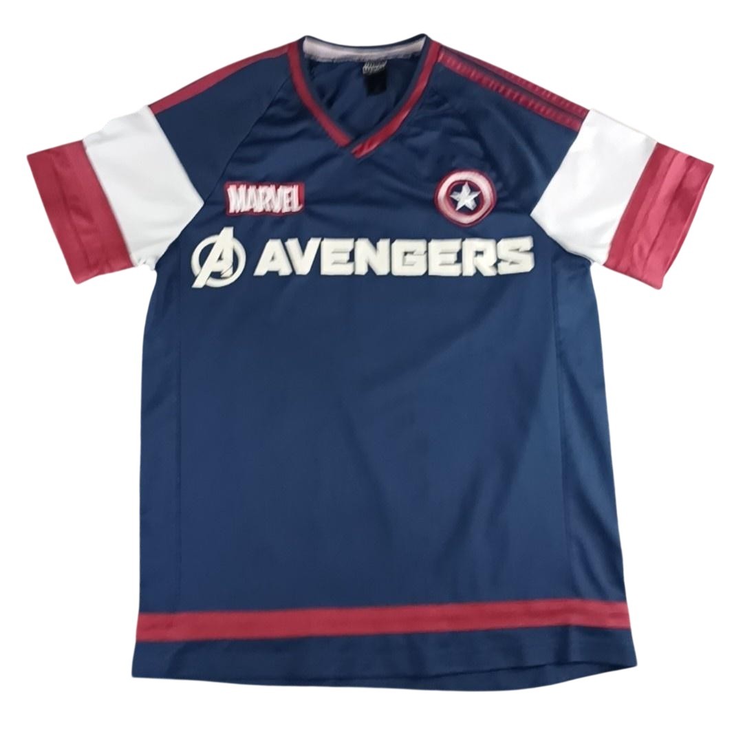 Marvel Avengers Shirt Large Blue Rogers 41 Jersey Captain America Raglan Fff