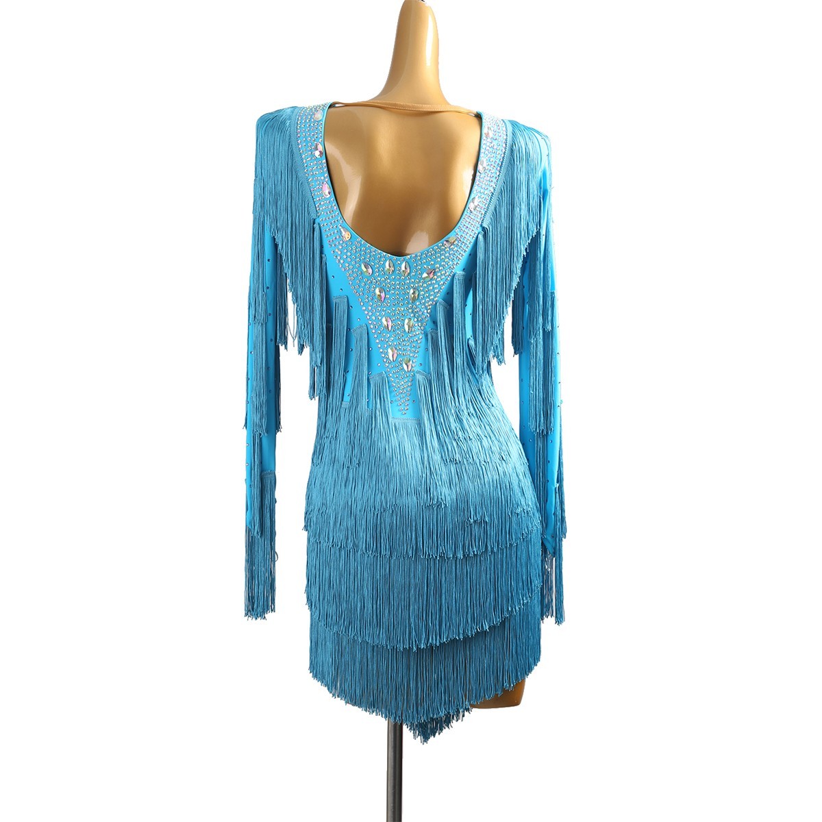 Latin Dance Dress Salsa Tango Cha cha Ballroom Rhinestone Competition Dress F992