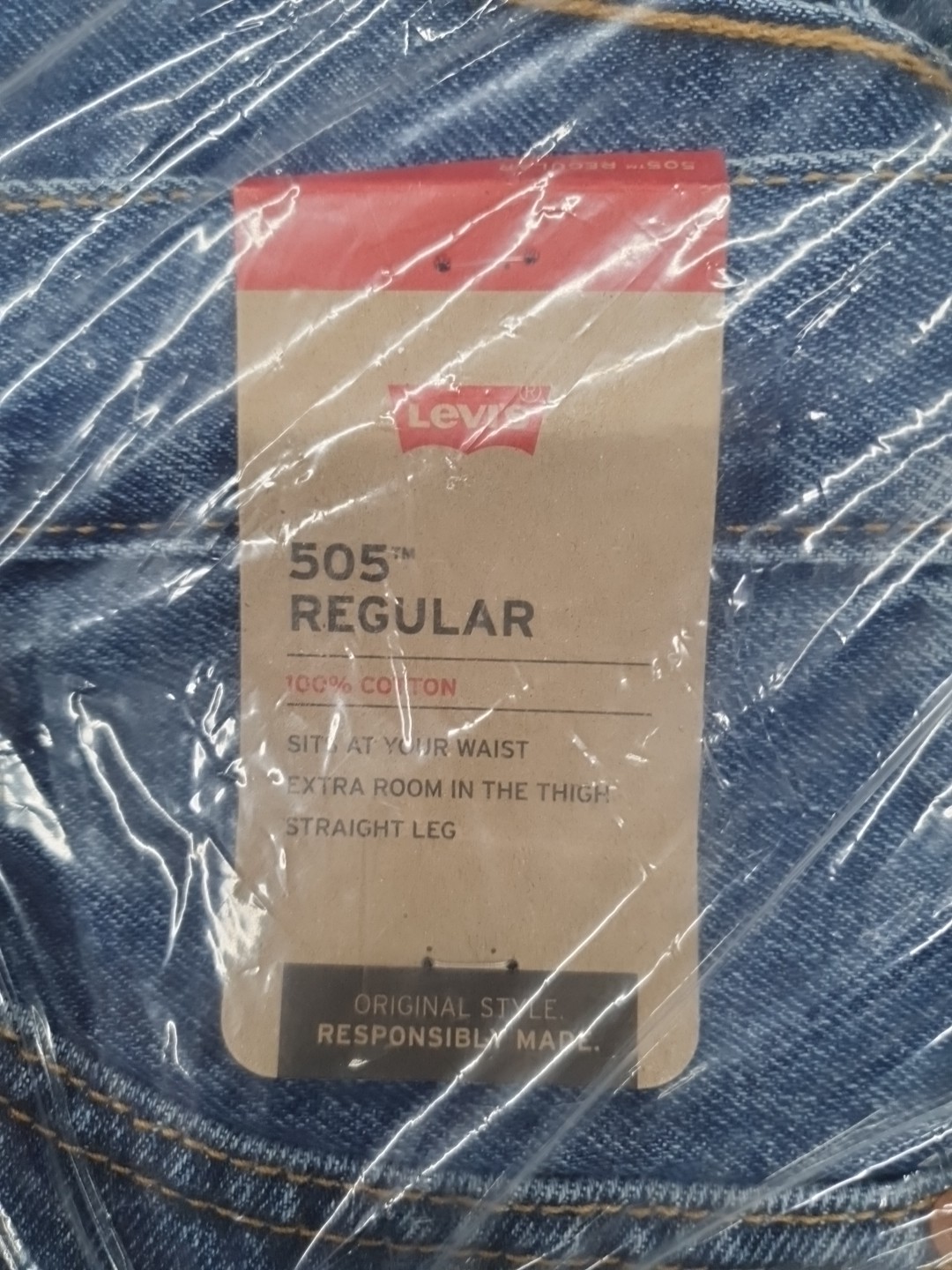 Levi’s Men’s 505 Regular Fit Denim Jeans Stonewash Size 32 X 30 NWT Extra Room