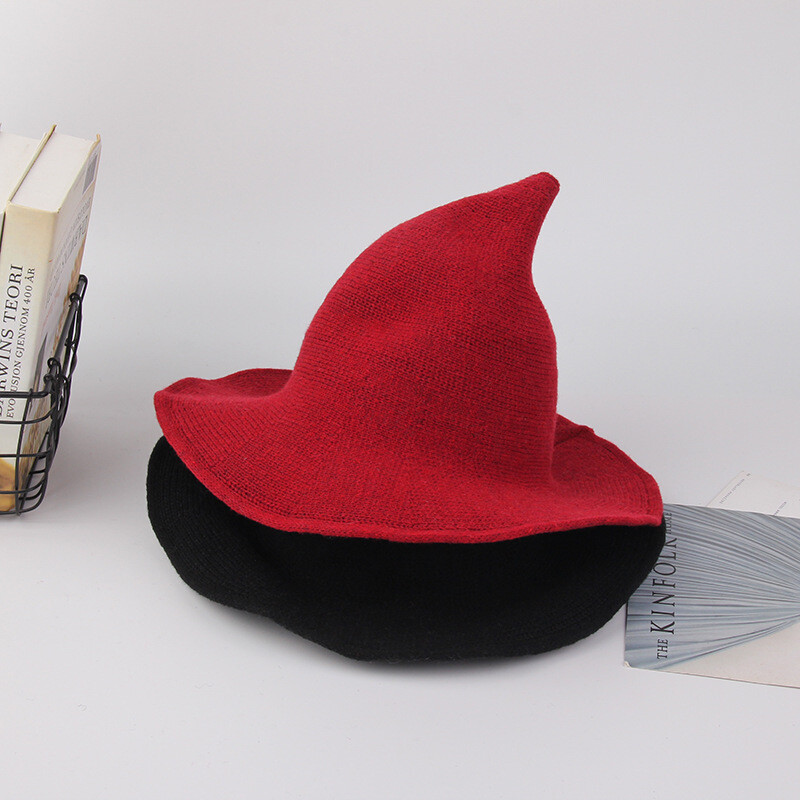 Halloween Creative Wizard Hat Black Velvet Hat Unisex Adult Costume Accessory