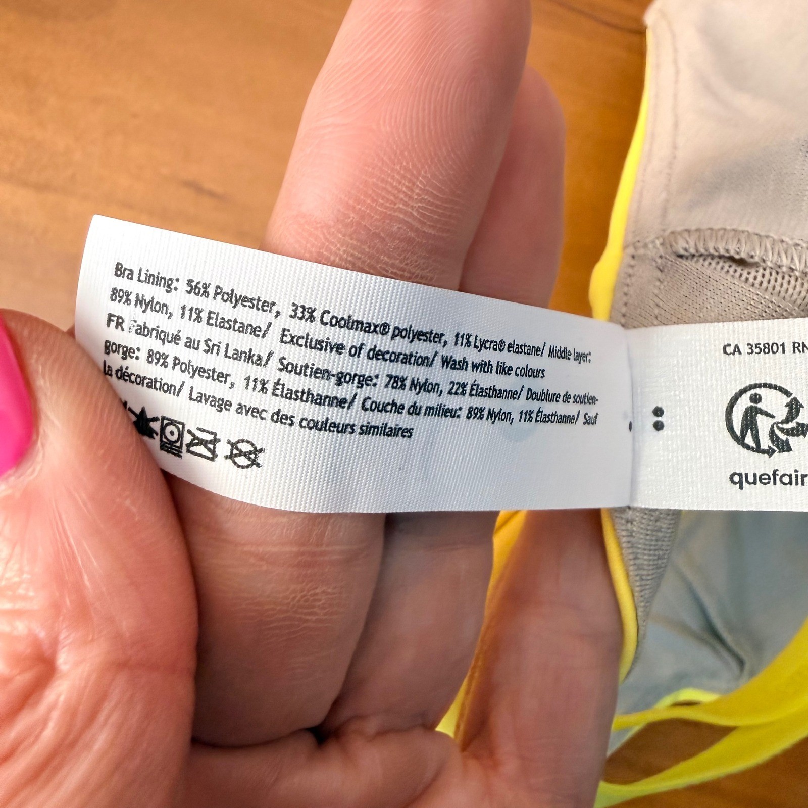 Lululemon License to Train Triangle Bra A/B Electric Yellow BEAY Size 4 LW2EGJS