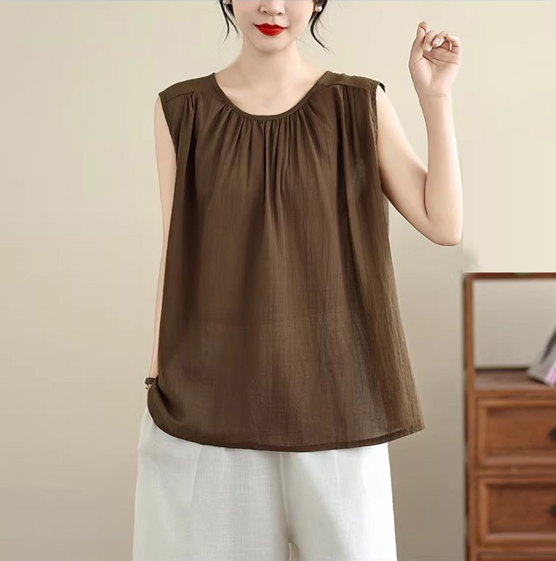Summer Womens Casual Loose Sleeveless Shirts Tops Blouse Waistcoat Vest