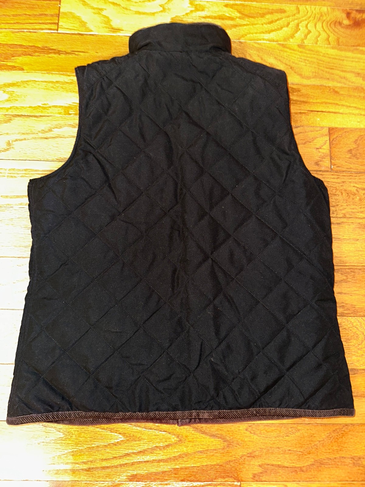 Ralph Lauren Reversible Quilted Vest Women Sz M Brown/Black Full Zip