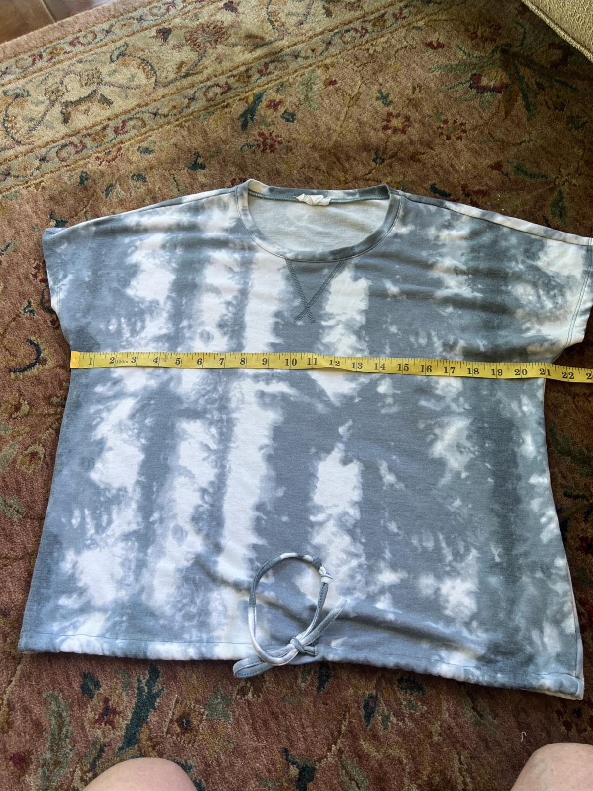 COMO BLU Tie Dye Gray White Pullover & Jogger Pants Matching Lounge Set Cozy M